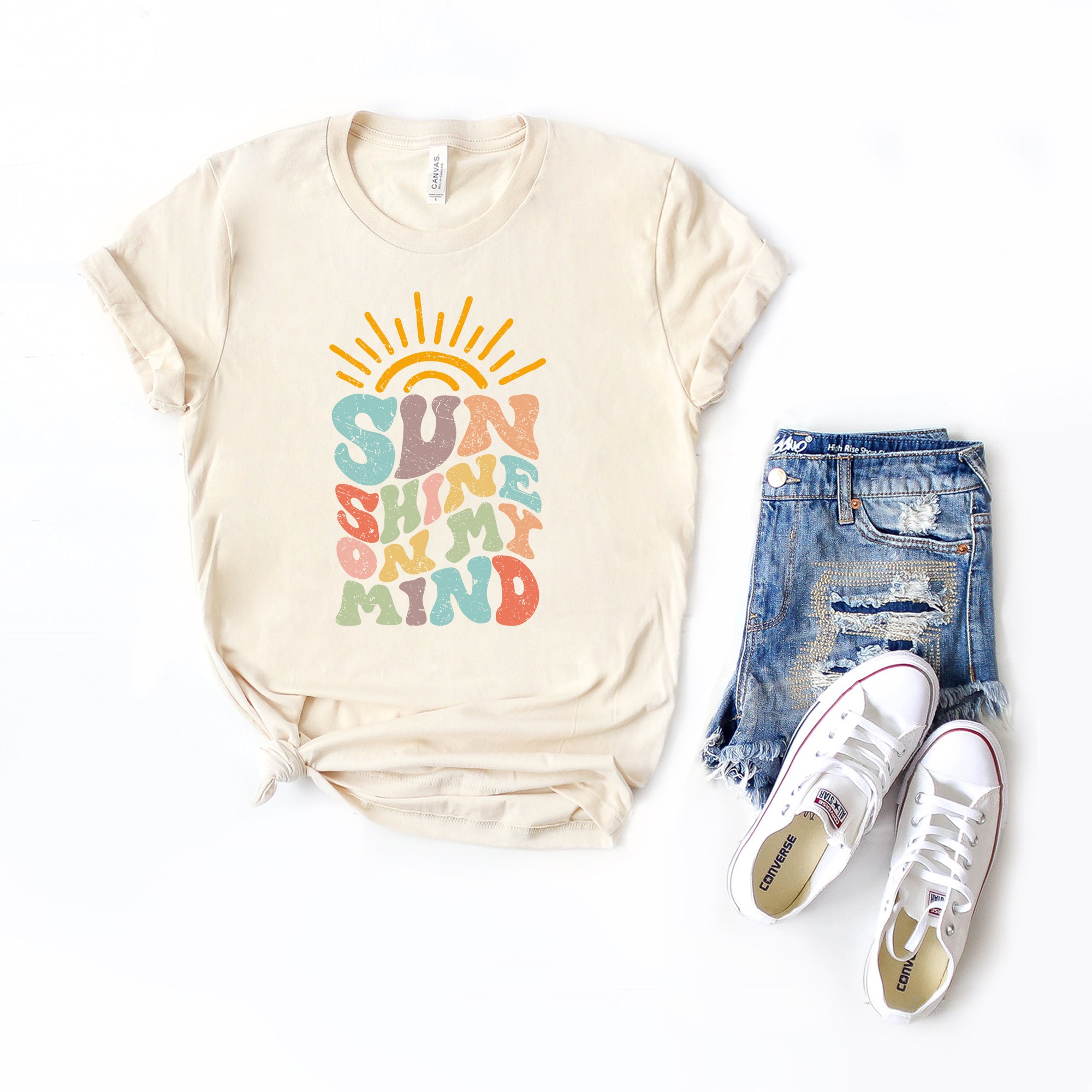 Sunshine On My Mind Distressed | Short Sleeve Graphic Tee