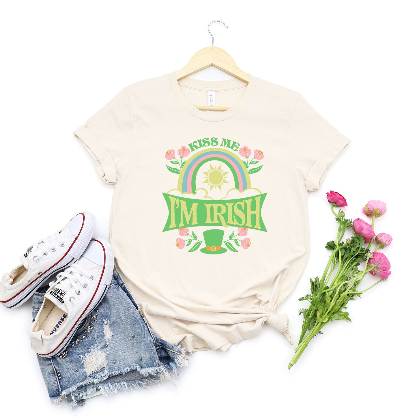 Kiss Me I'm Irish Rainbow | Short Sleeve Graphic Tee