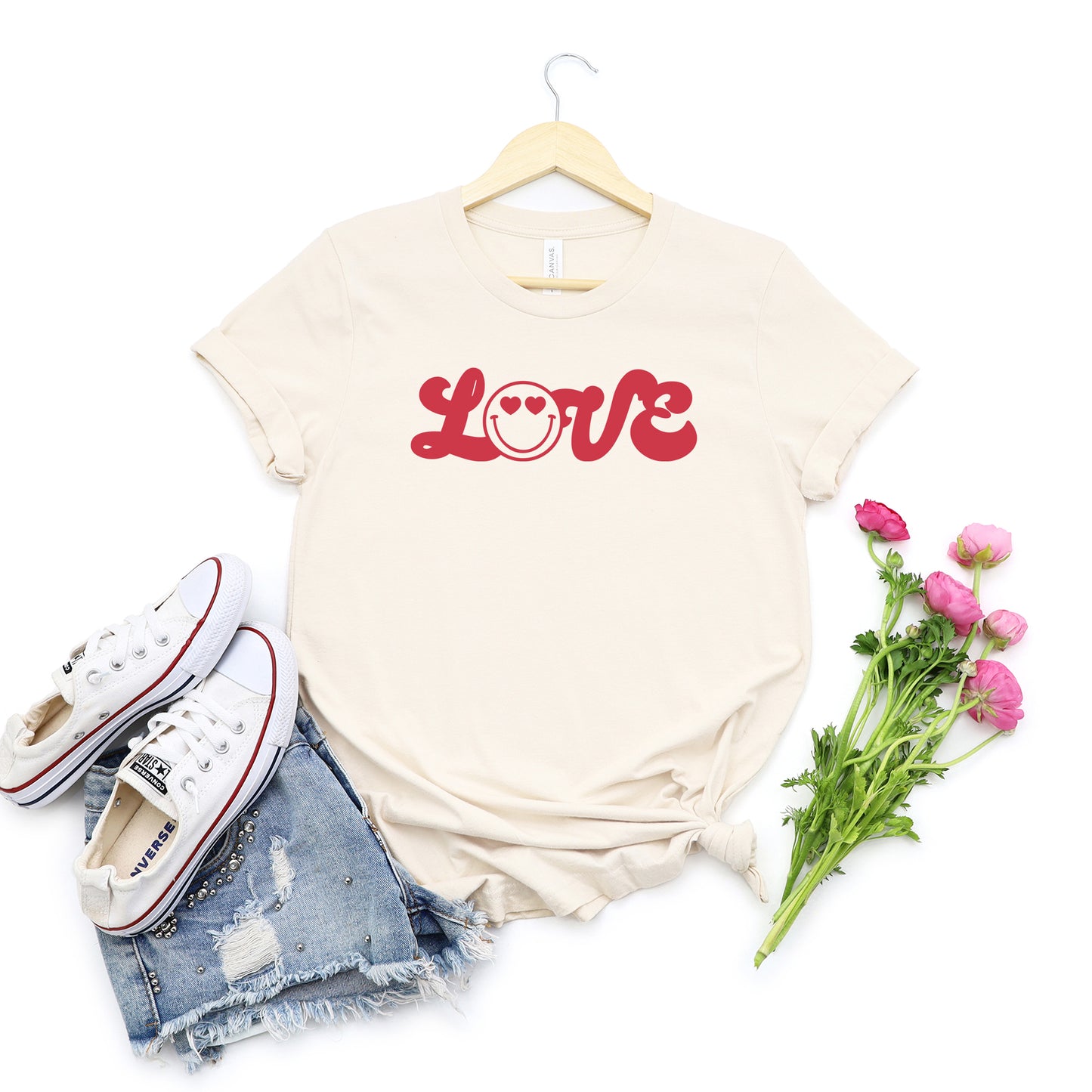 Love Smiley Face | Short Sleeve Graphic Tee
