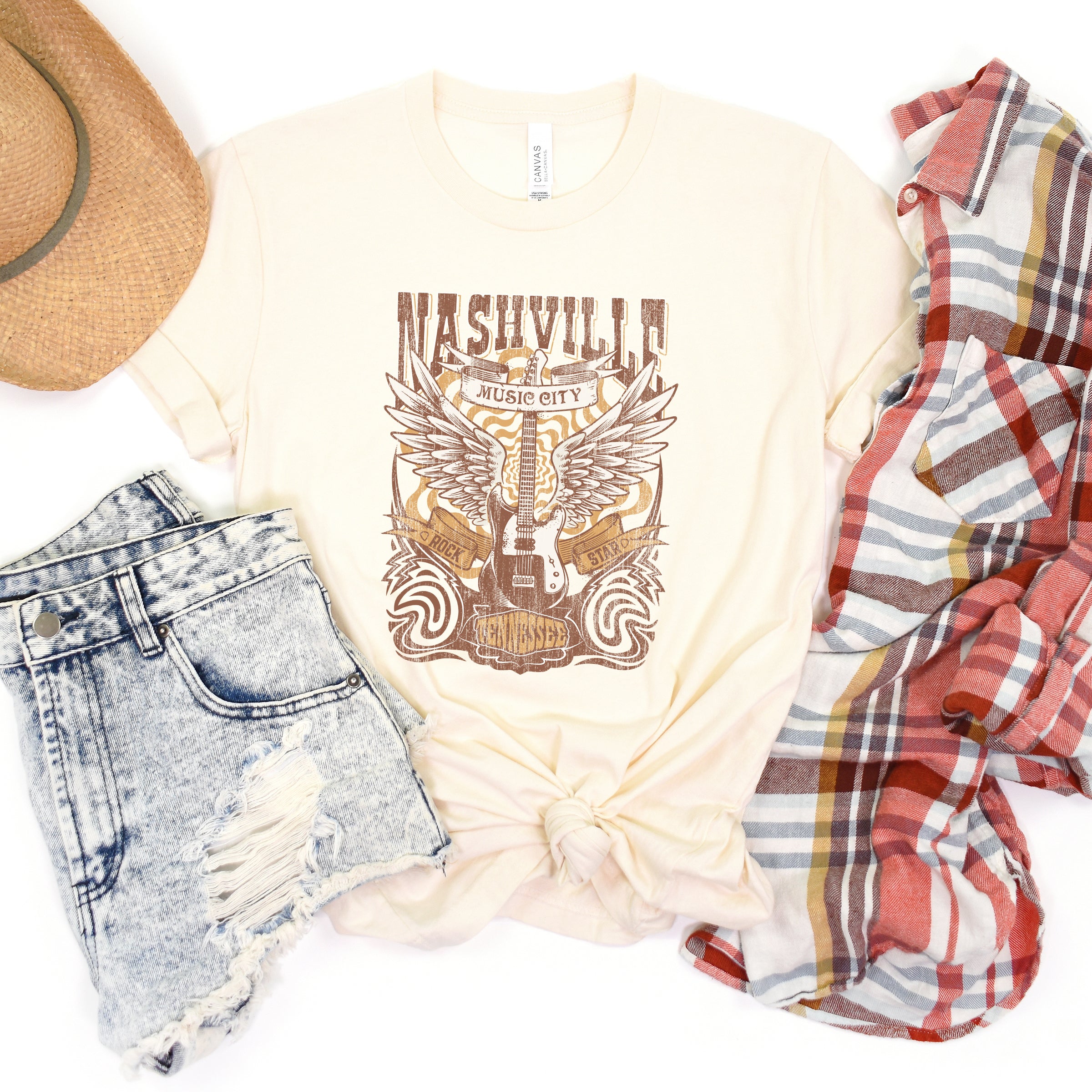 Nashville Guitar Wings | Short Sleeve Graphic Tee