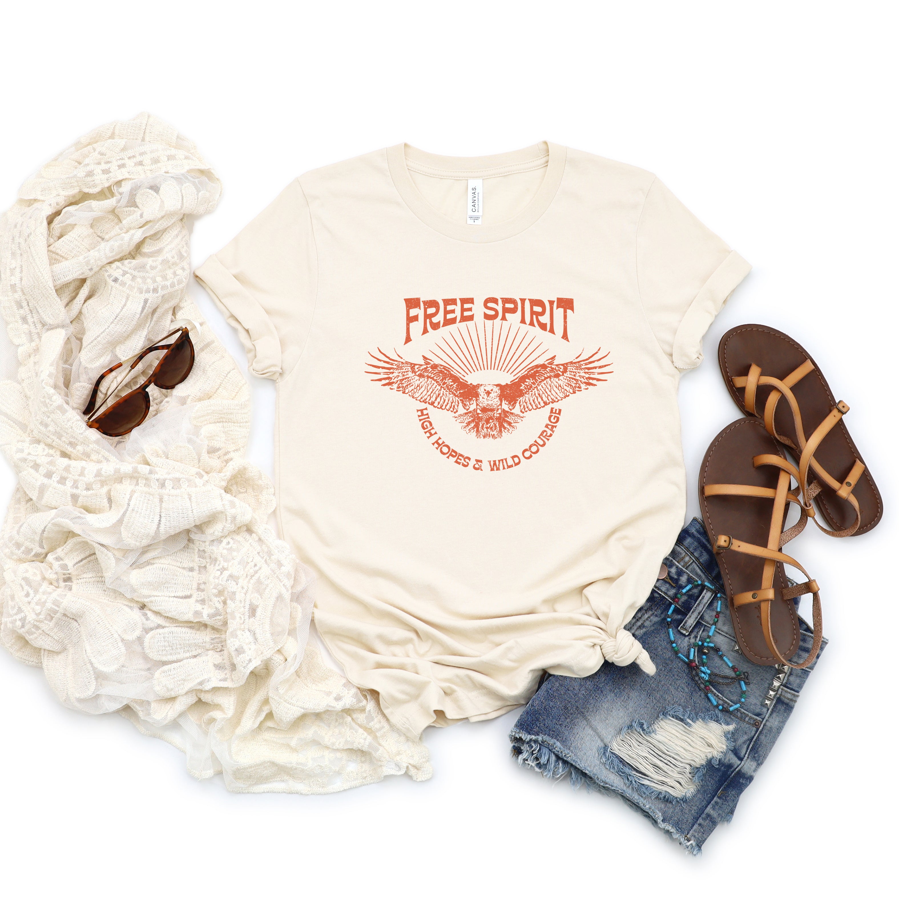 Free Spirit Distressed Eagle | Short Sleeve Graphic Tee