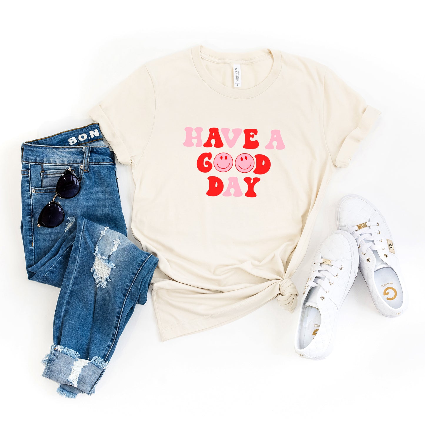 Have A Good Day Smiley Face | Short Sleeve Graphic Tee