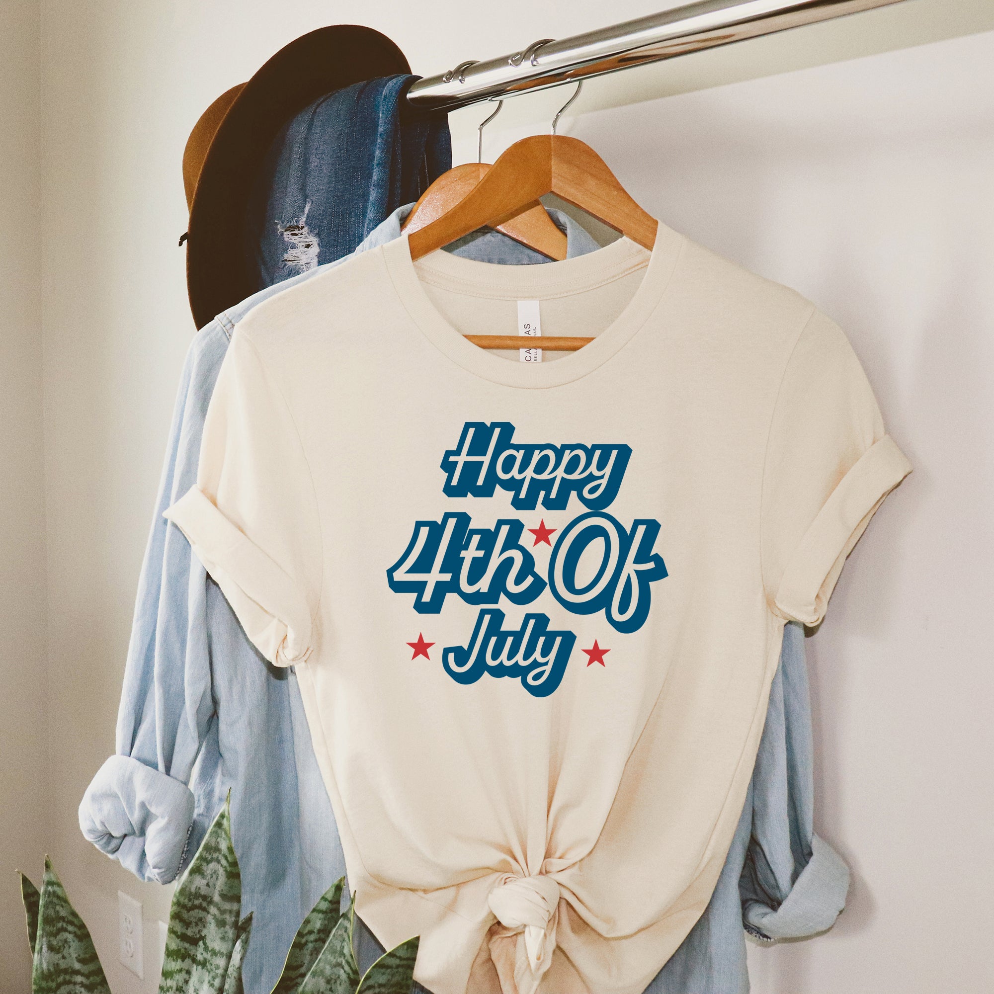 Happy 4th Of July Stars | Short Sleeve Graphic Tee
