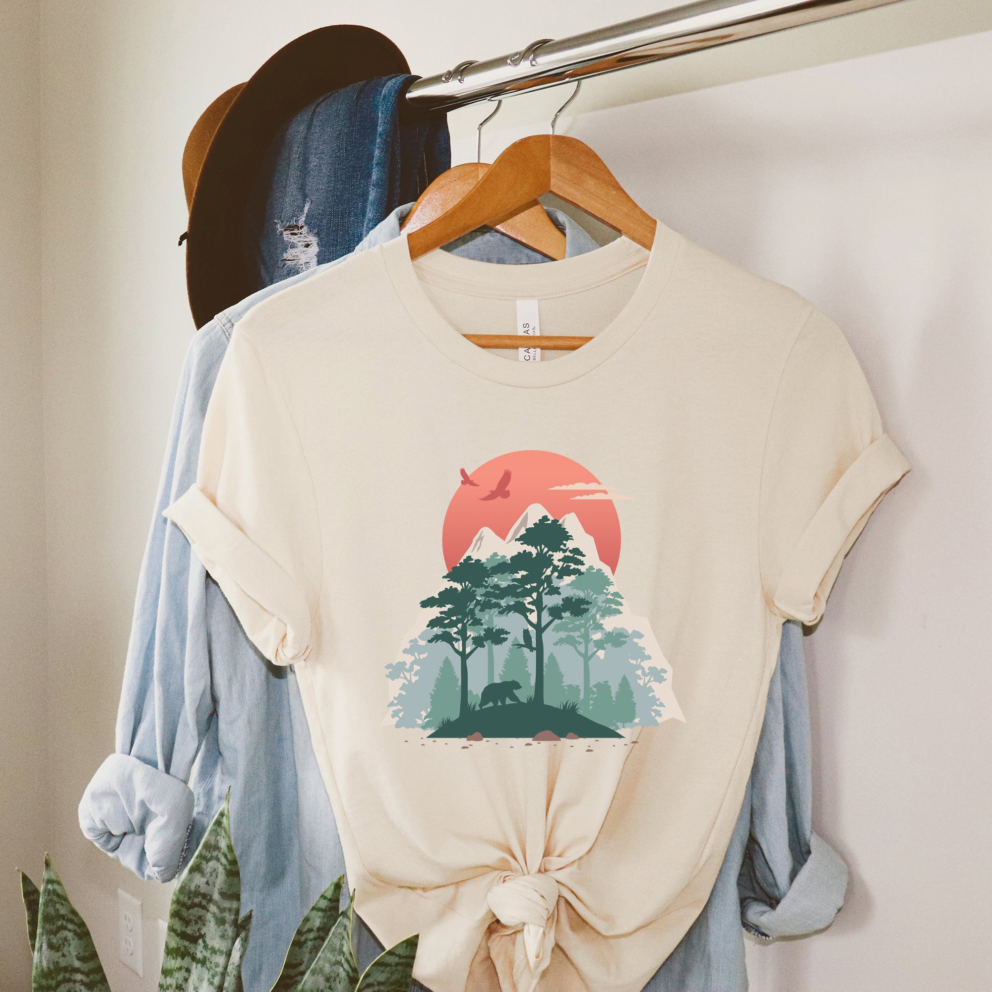 Bear In Forest | Short Sleeve Graphic Tee