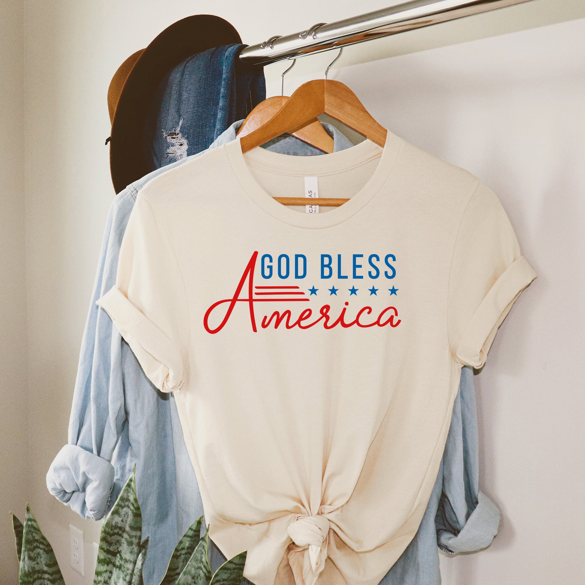 God Bless America Stars and Stripes | Short Sleeve Graphic Tee