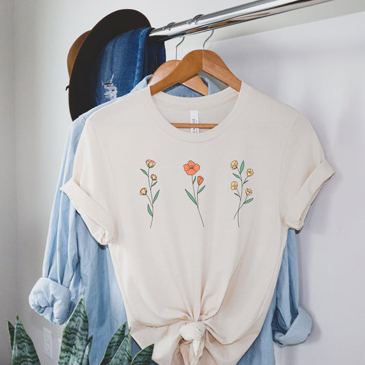 Muted Flowers | Short Sleeve Graphic Tee