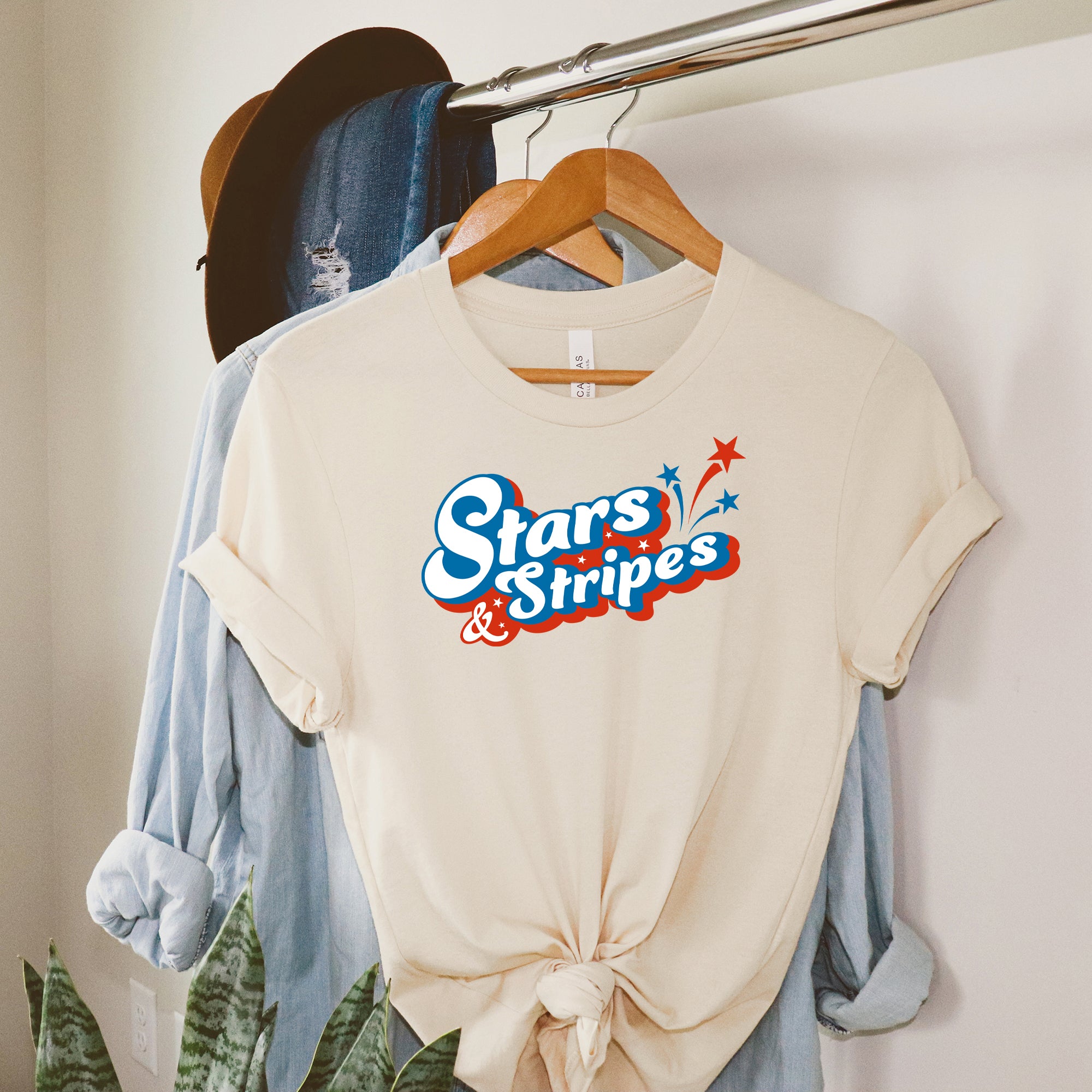 Stars And Stripes Firework | Short Sleeve Graphic Tee