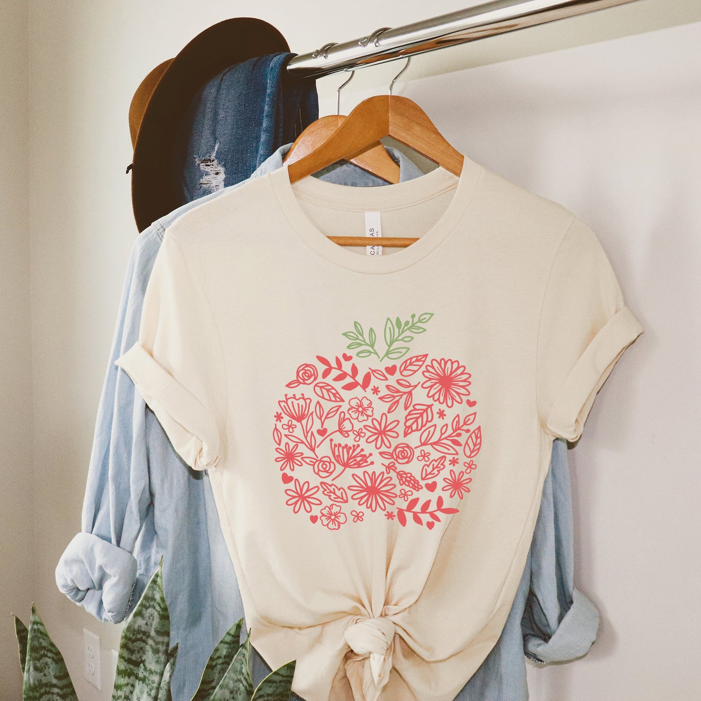 Colorful Flower Apple | Short Sleeve Graphic Tee