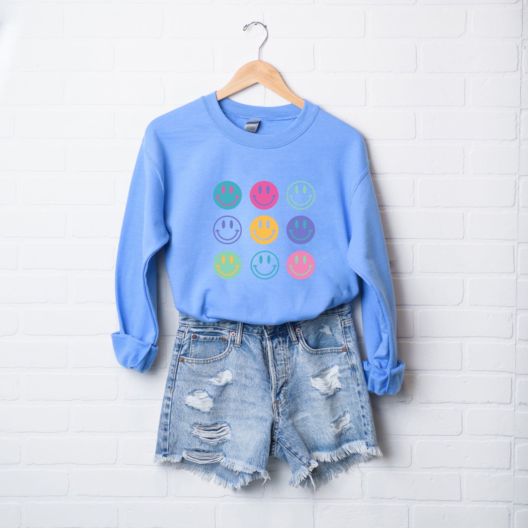 Stacked Smiley Faces | Sweatshirt