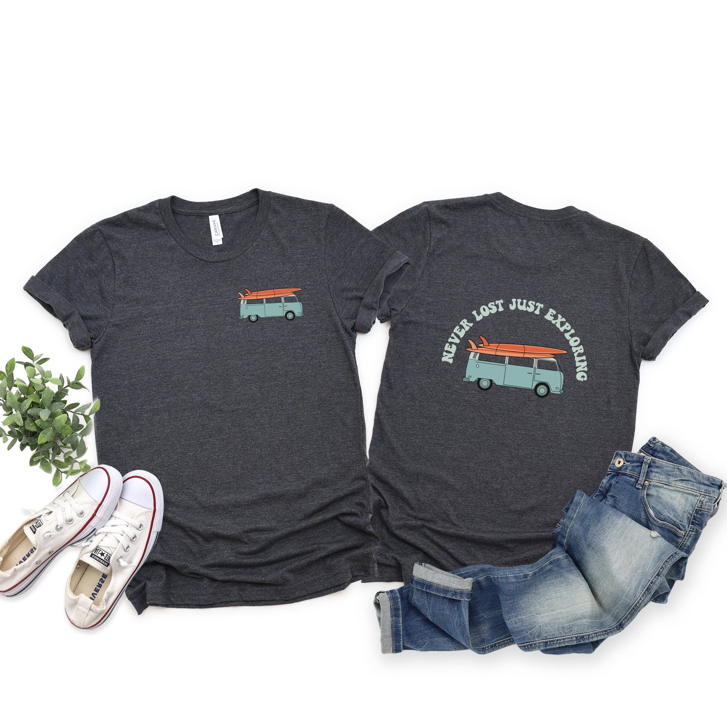 Never Lost Light Blue | Front & Back Short Sleeve Graphic Tee