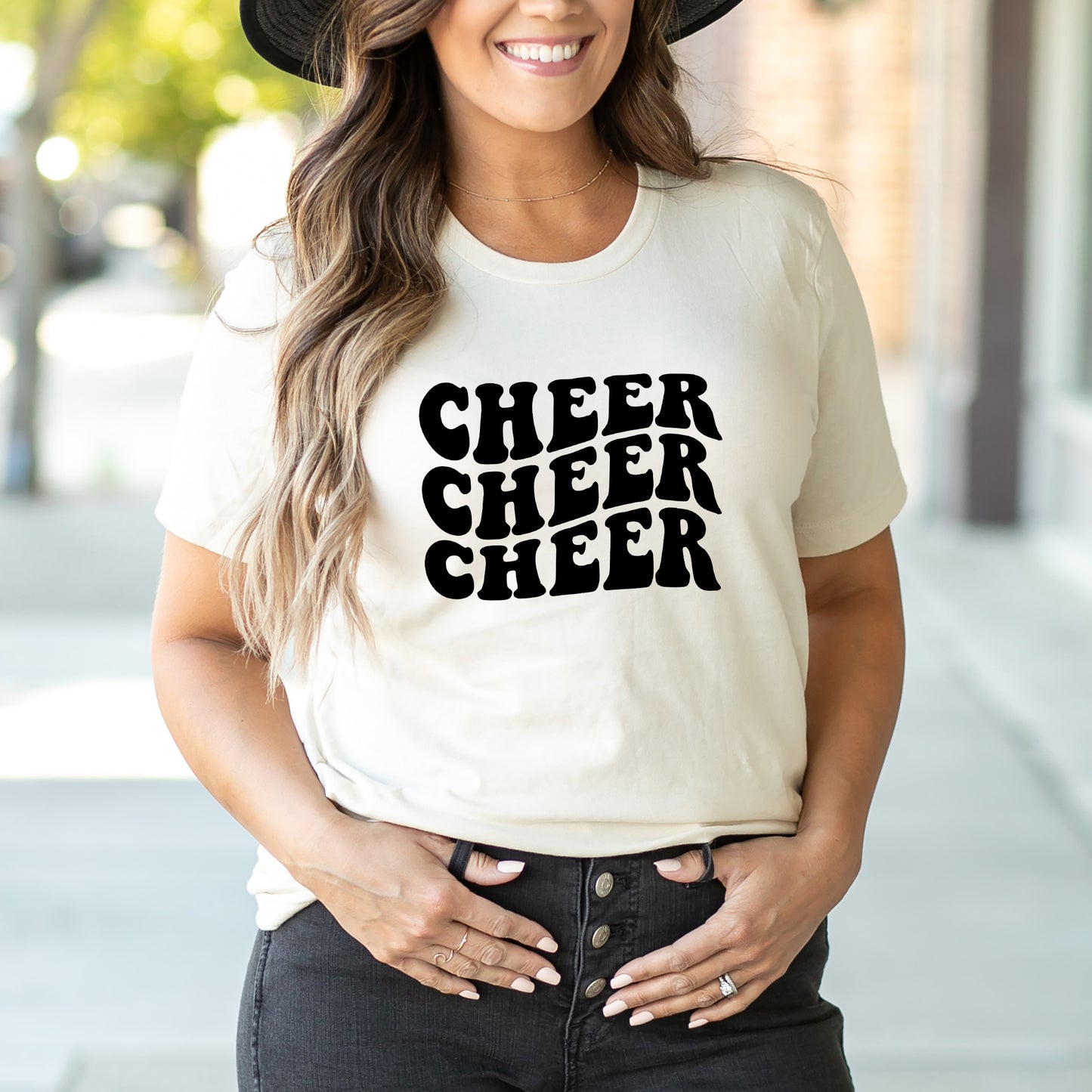 Cheer Stacked Wavy | Short Sleeve Graphic Tee
