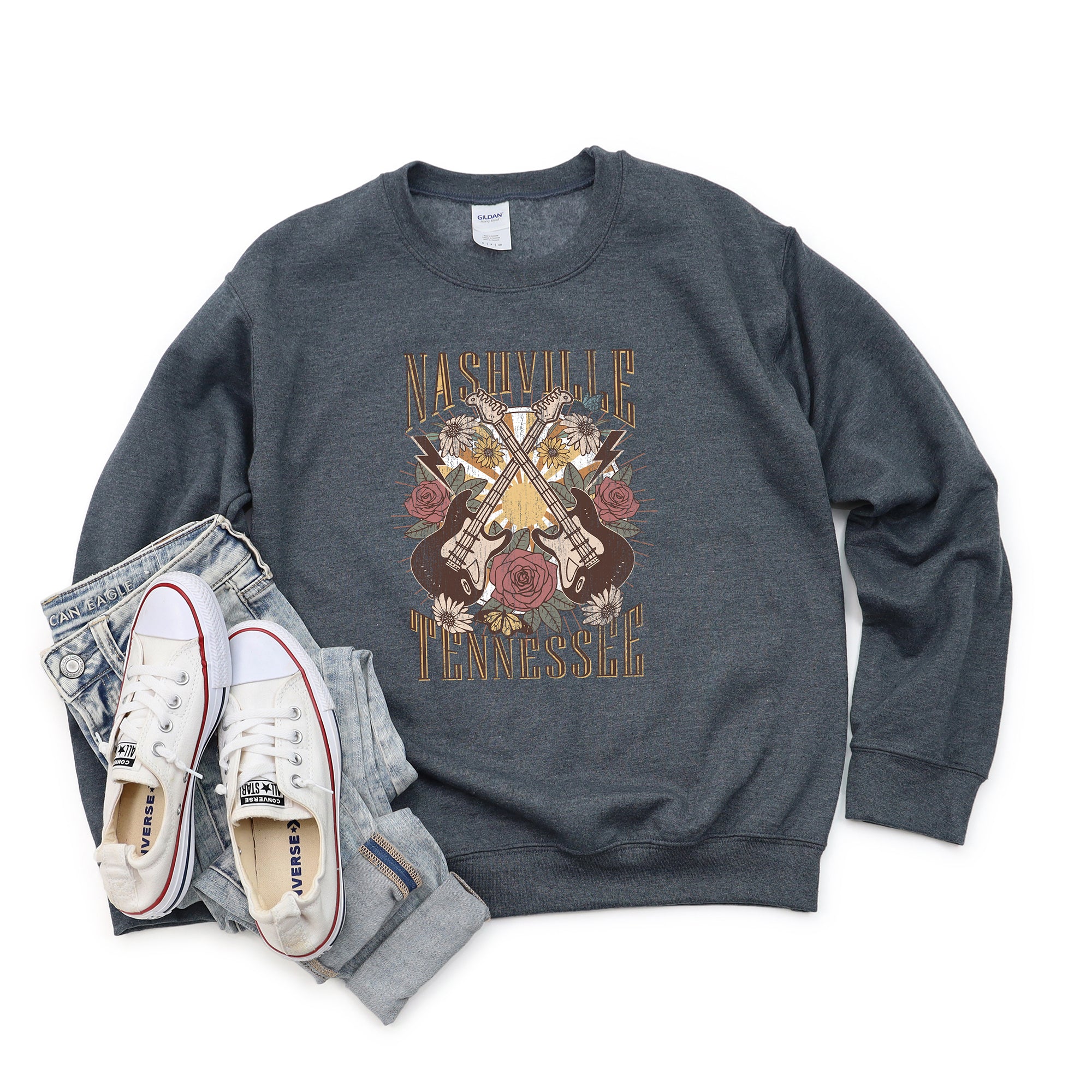 Nashville Retro Flowers | Sweatshirt