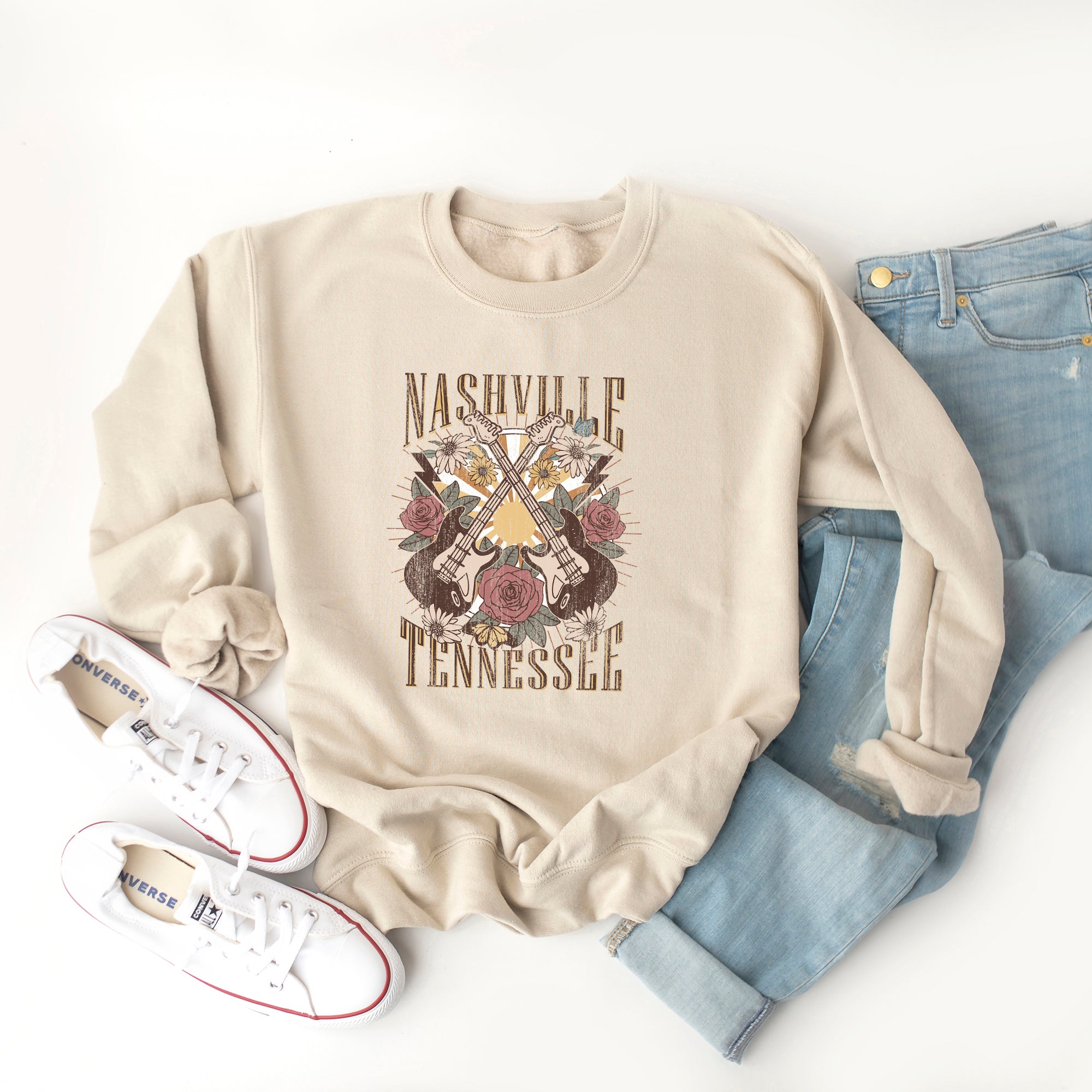 Nashville Retro Flowers | Sweatshirt