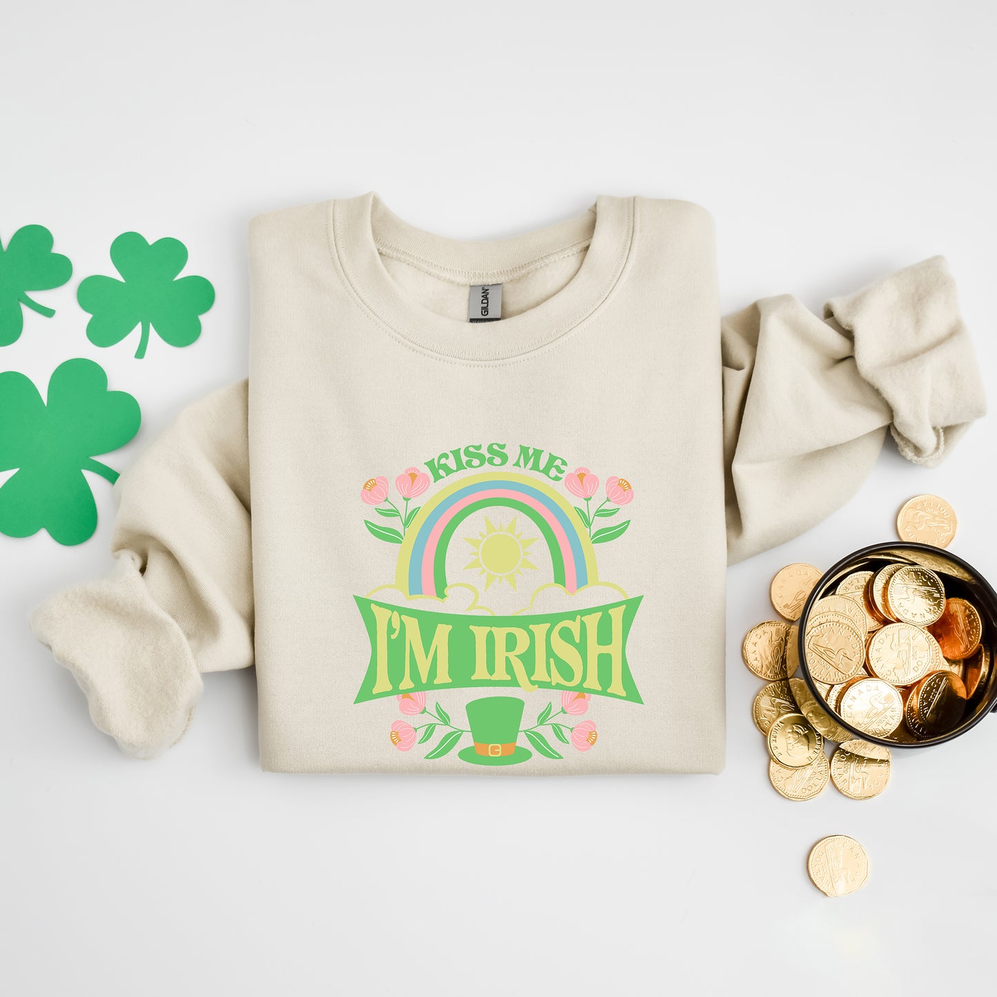 Kiss Me I'm Irish Rainbow | Sweatshirt