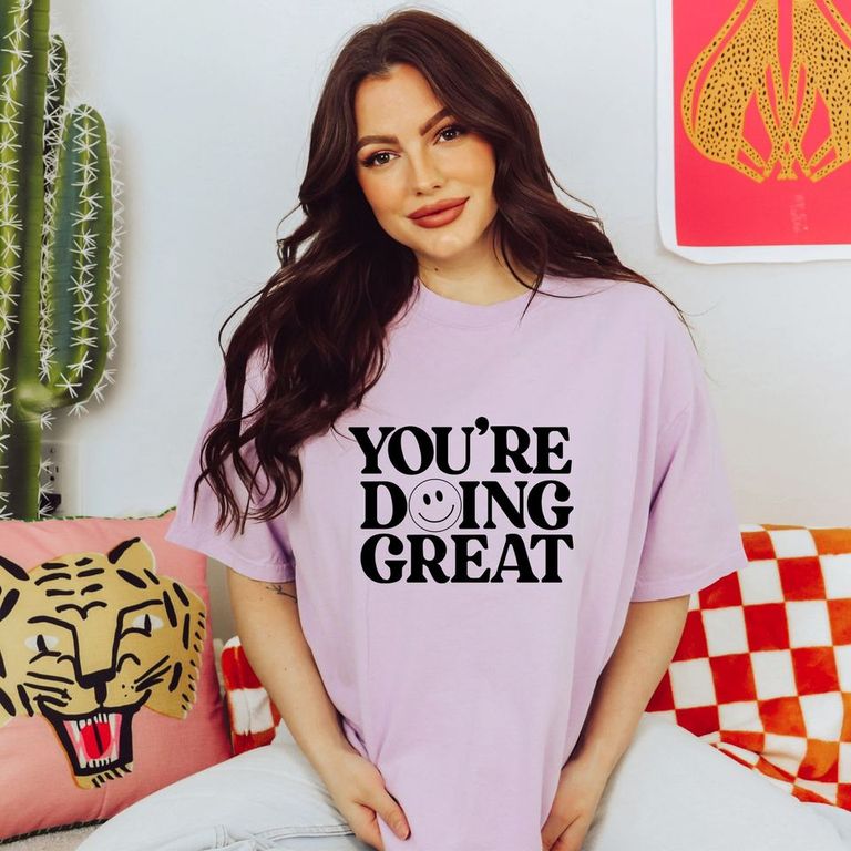 You're Doing Great Smiley | Garment Dyed Short Sleeve Tee