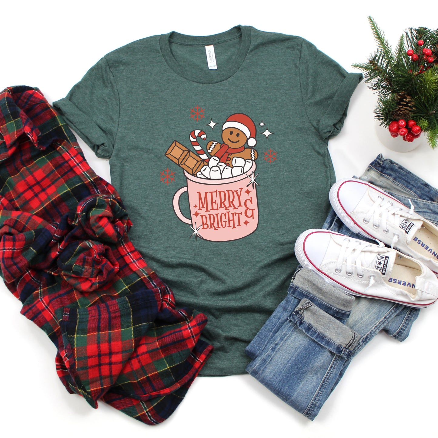 Merry and Bright Mug | Short Sleeve Crew Neck