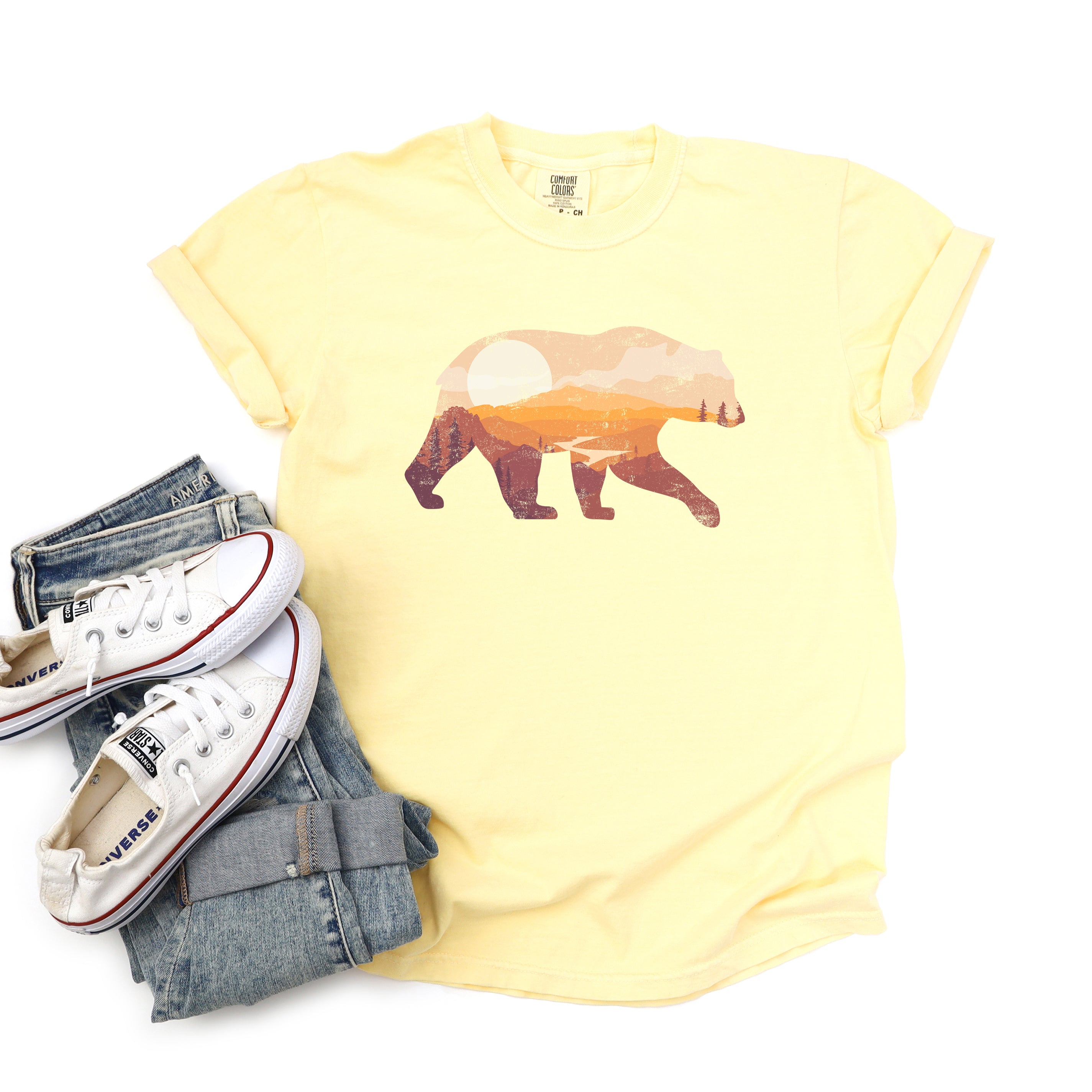 Bear Sunset Valley | Garment Dyed Short Sleeve Tee