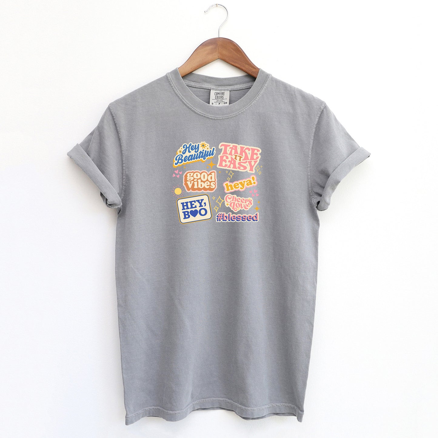 Positive Vibes Collage | Garment Dyed Short Sleeve Tee