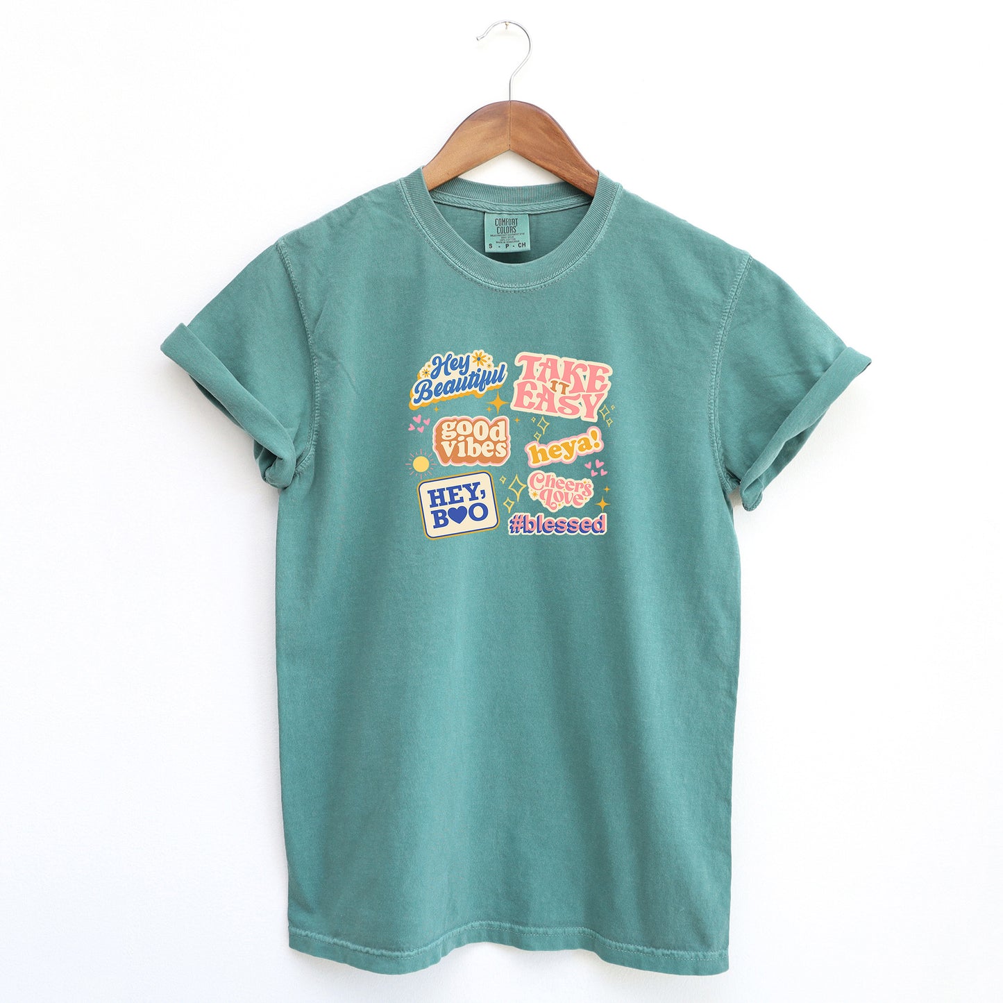 Positive Vibes Collage | Garment Dyed Short Sleeve Tee