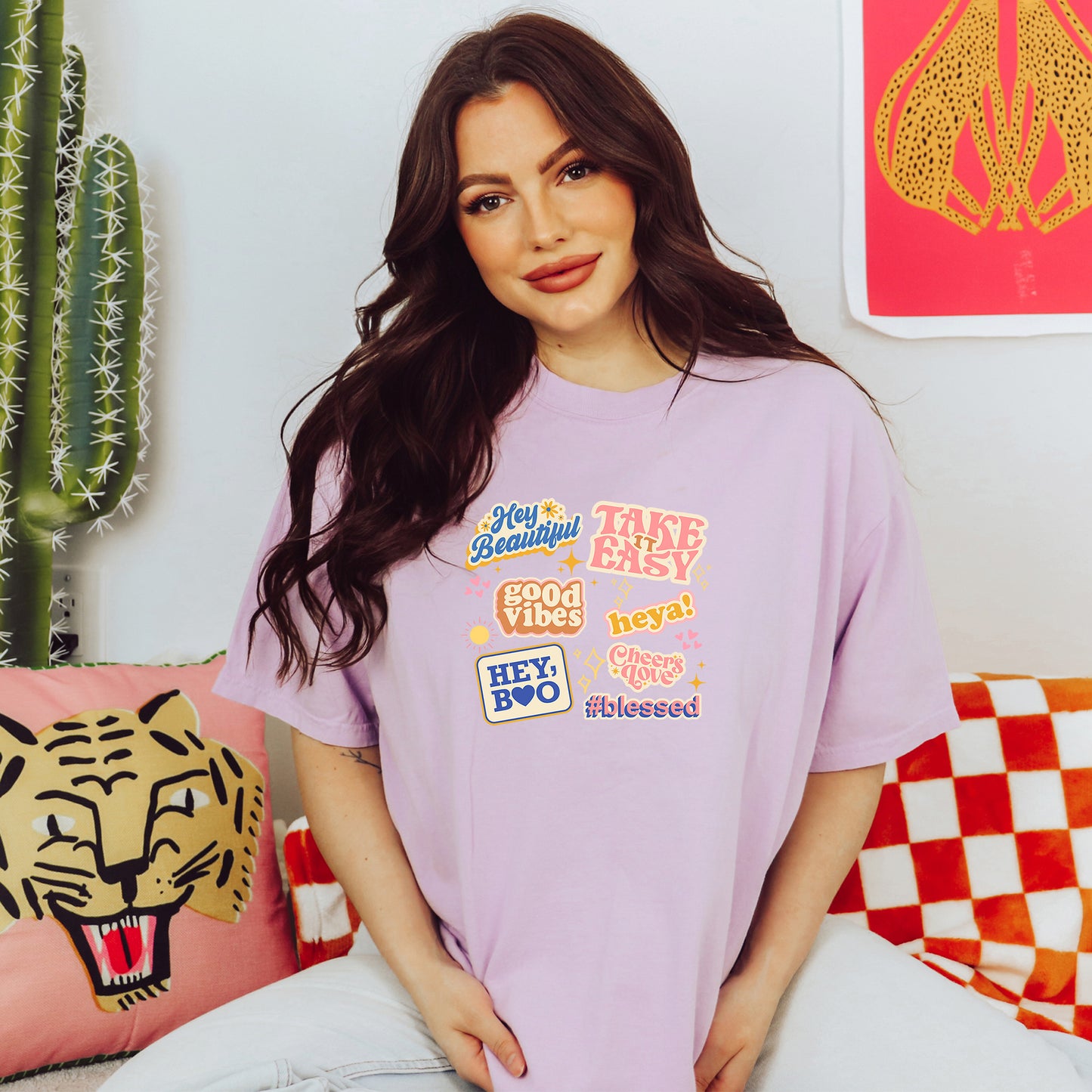 Positive Vibes Collage | Garment Dyed Short Sleeve Tee