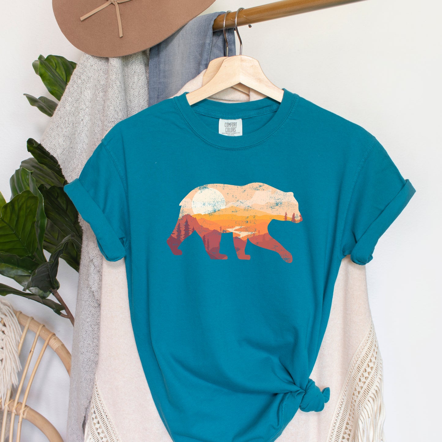 Bear Sunset Valley  | Garment Dyed Short Sleeve Tee