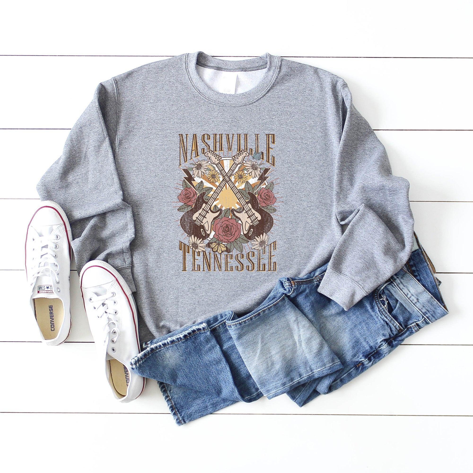 Nashville Retro Flowers | Sweatshirt