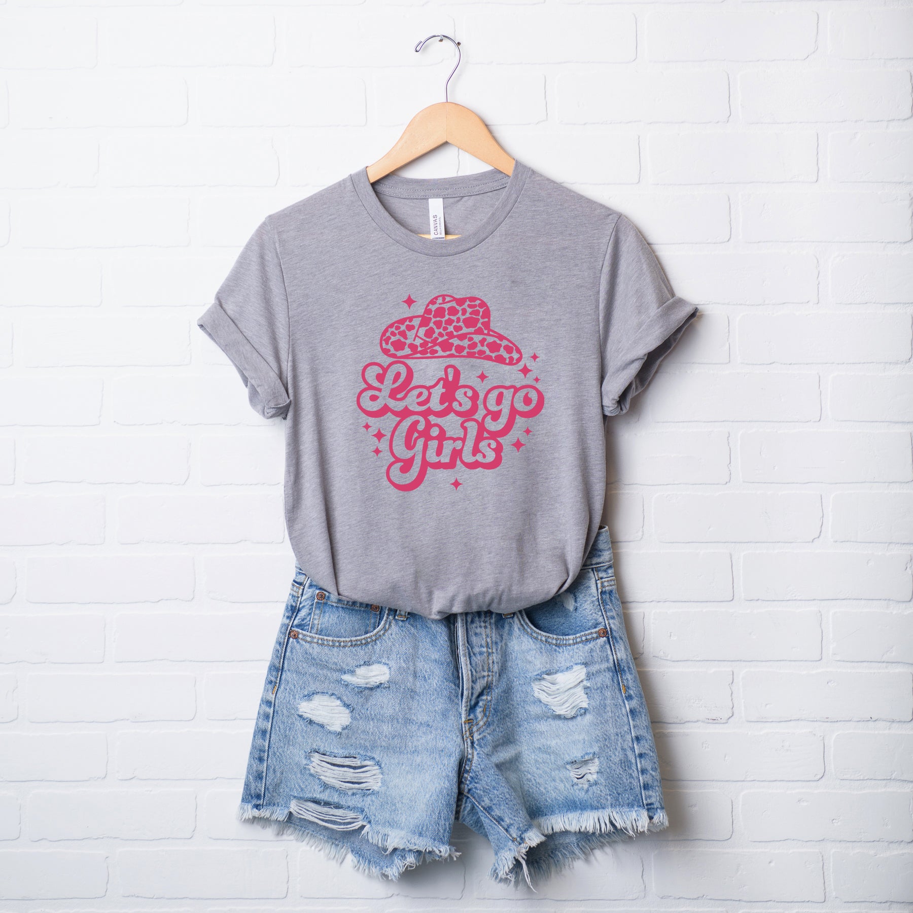 Let's Go Girls Leopard Hat | Short Sleeve Graphic Tee