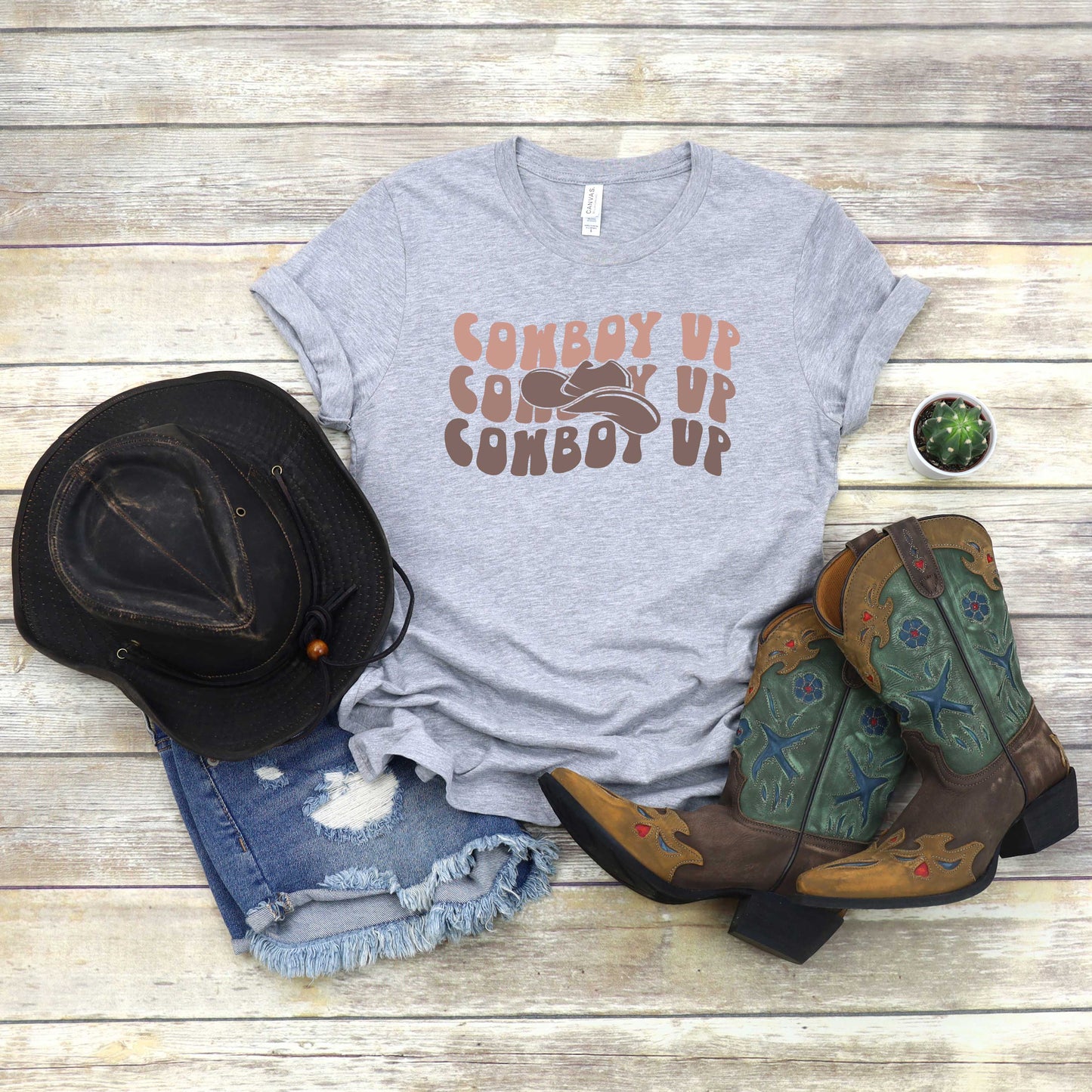 Cowboy Up Stacked | Short Sleeve Graphic Tee
