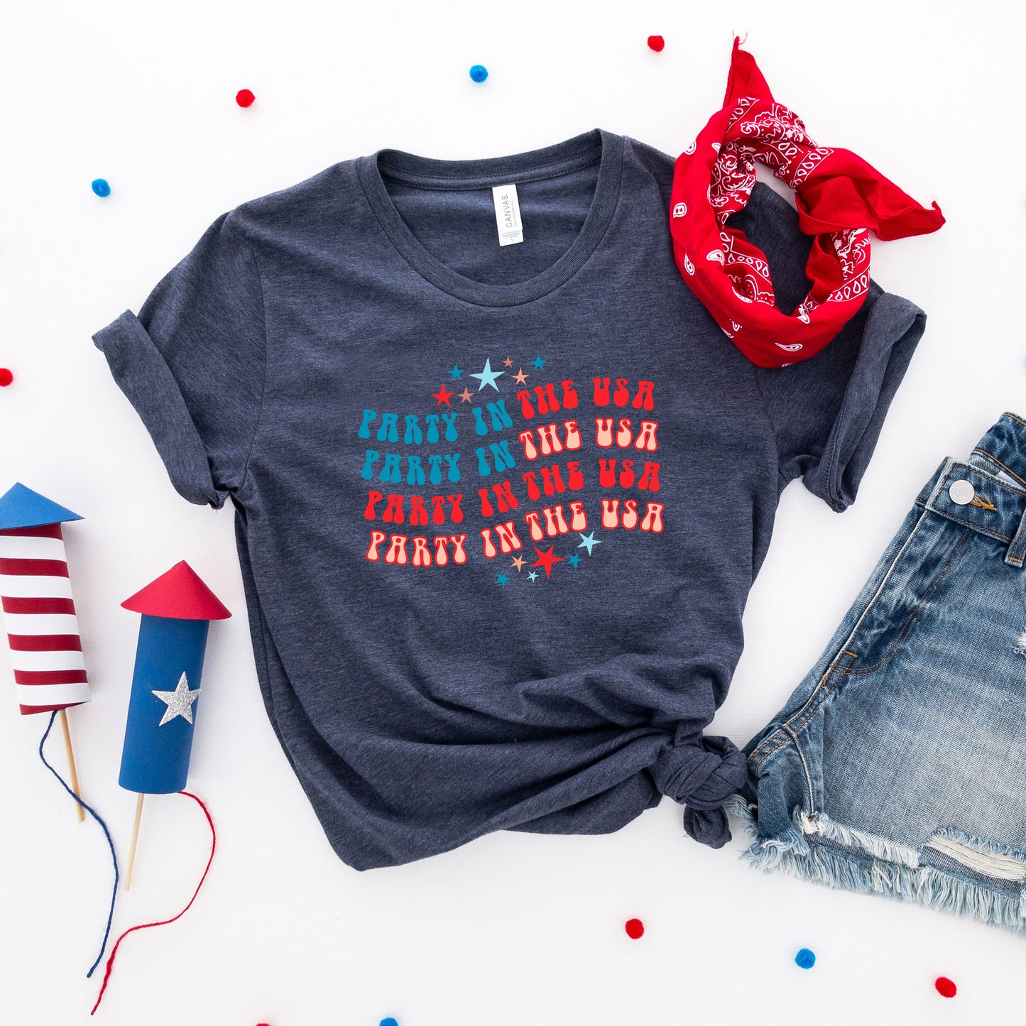 Party In The USA Wavy | Short Sleeve Graphic Tee