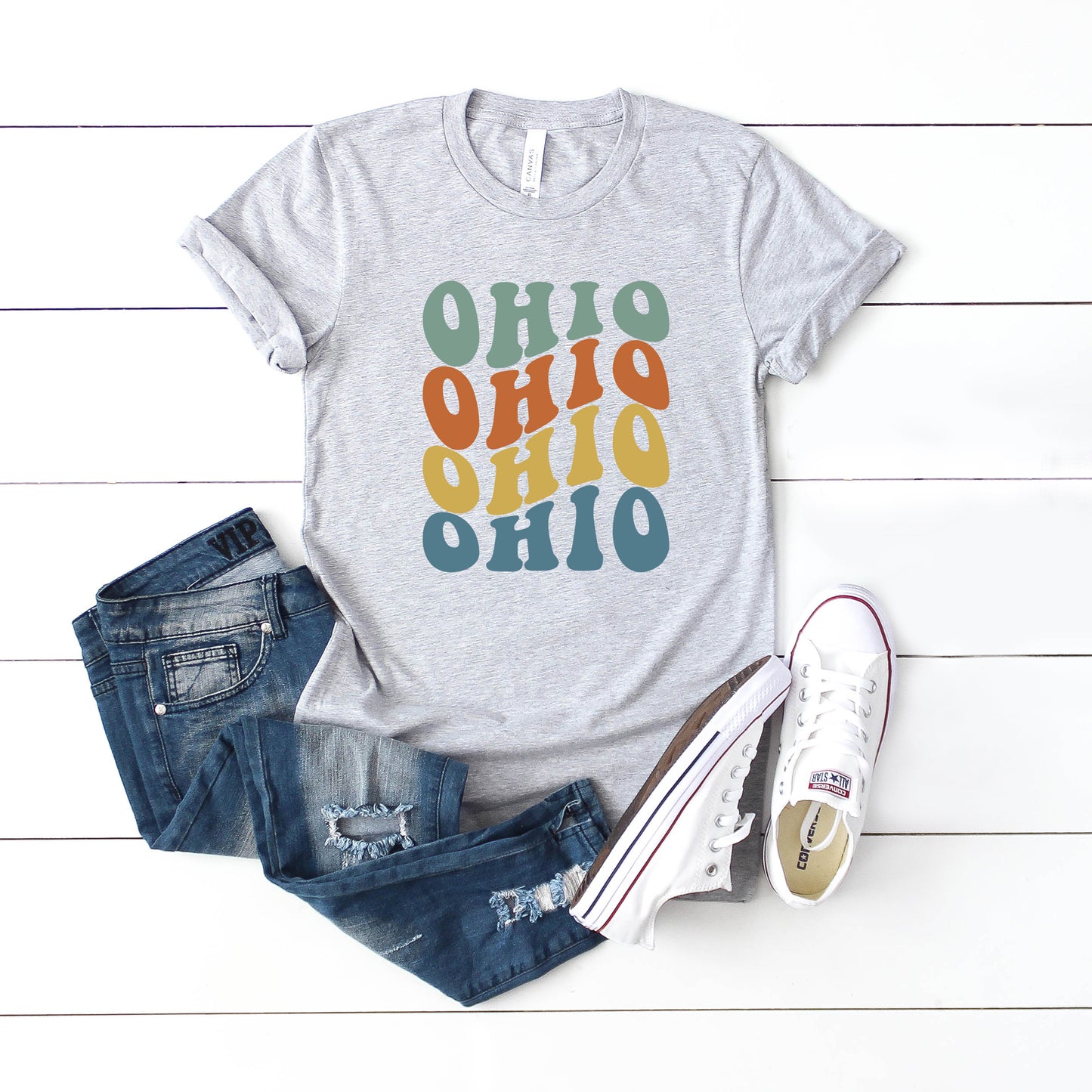 Ohio Retro Wavy | Short Sleeve Graphic Tee