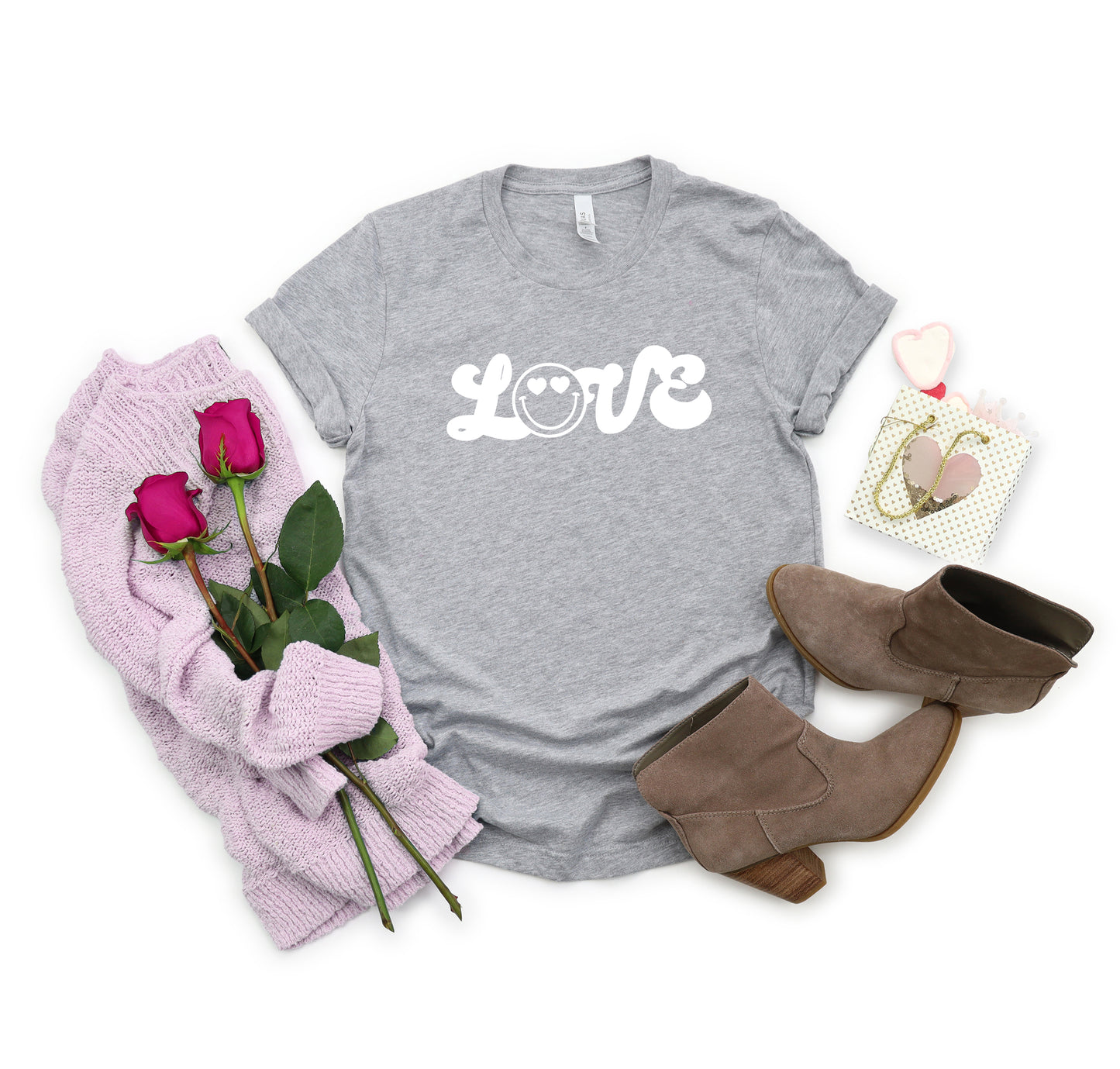 Love Smiley Face | Short Sleeve Graphic Tee