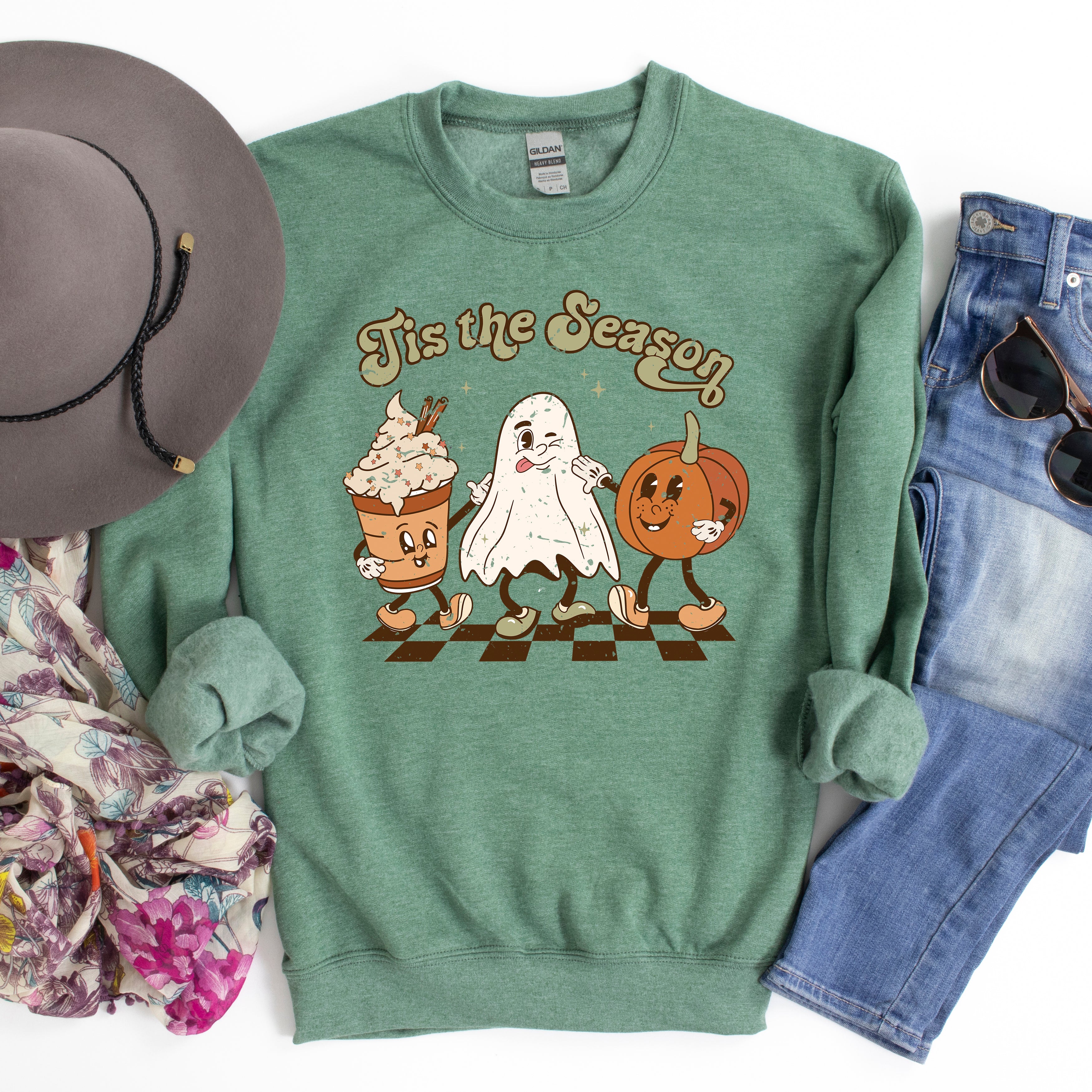 Checkered Fall Tis The Season | Sweatshirt