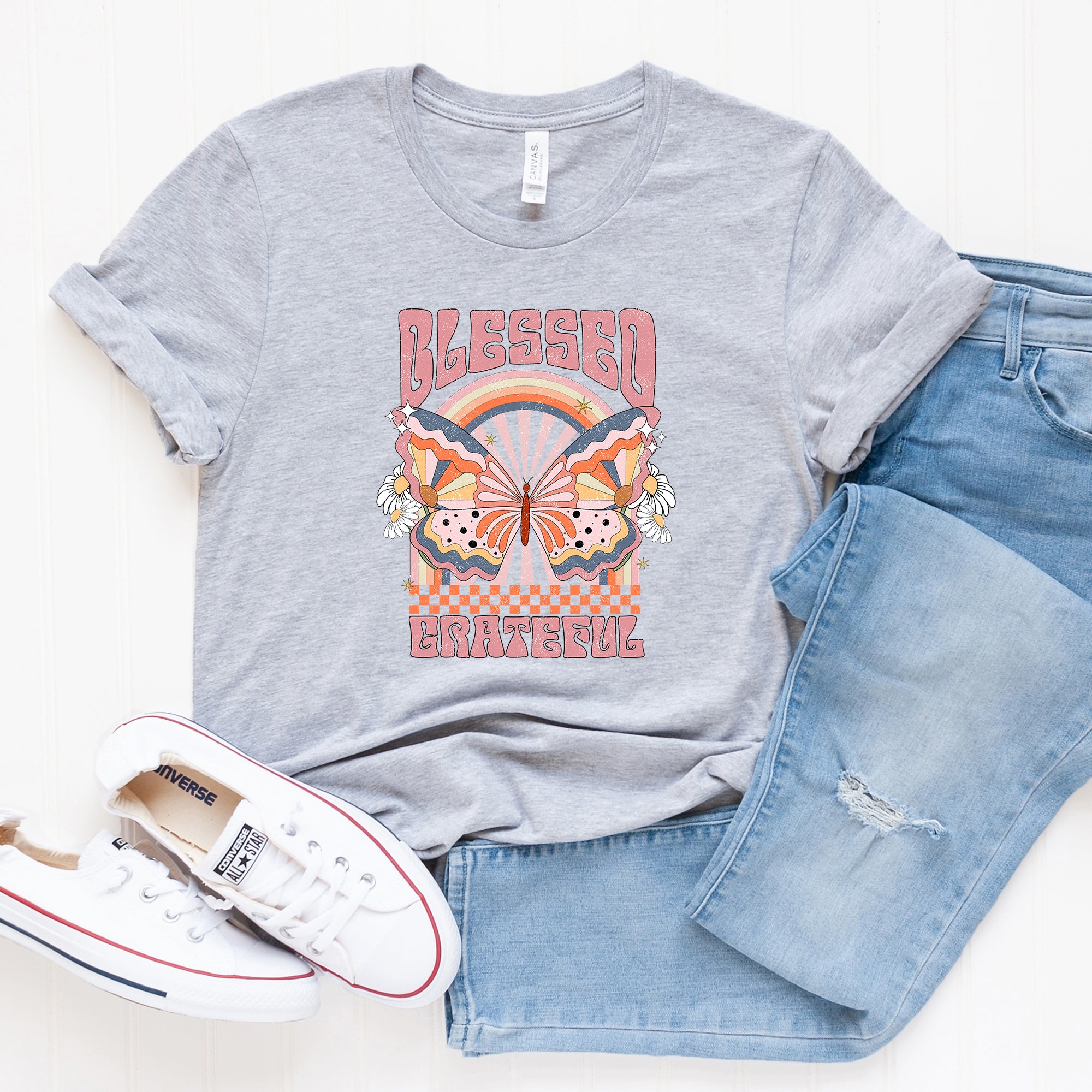 Blessed Grateful Butterfly | Short Sleeve Graphic Tee