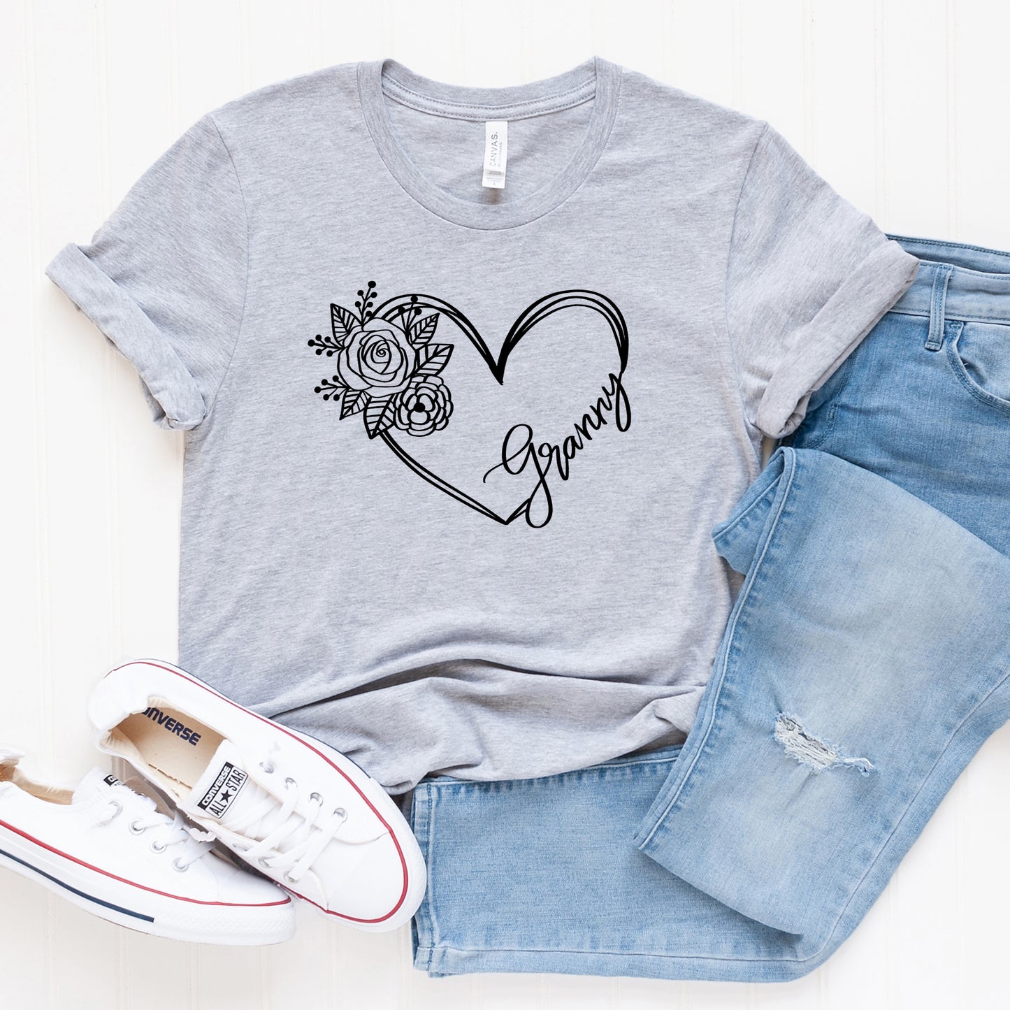 Granny Heart Outline | Short Sleeve Graphic Tee