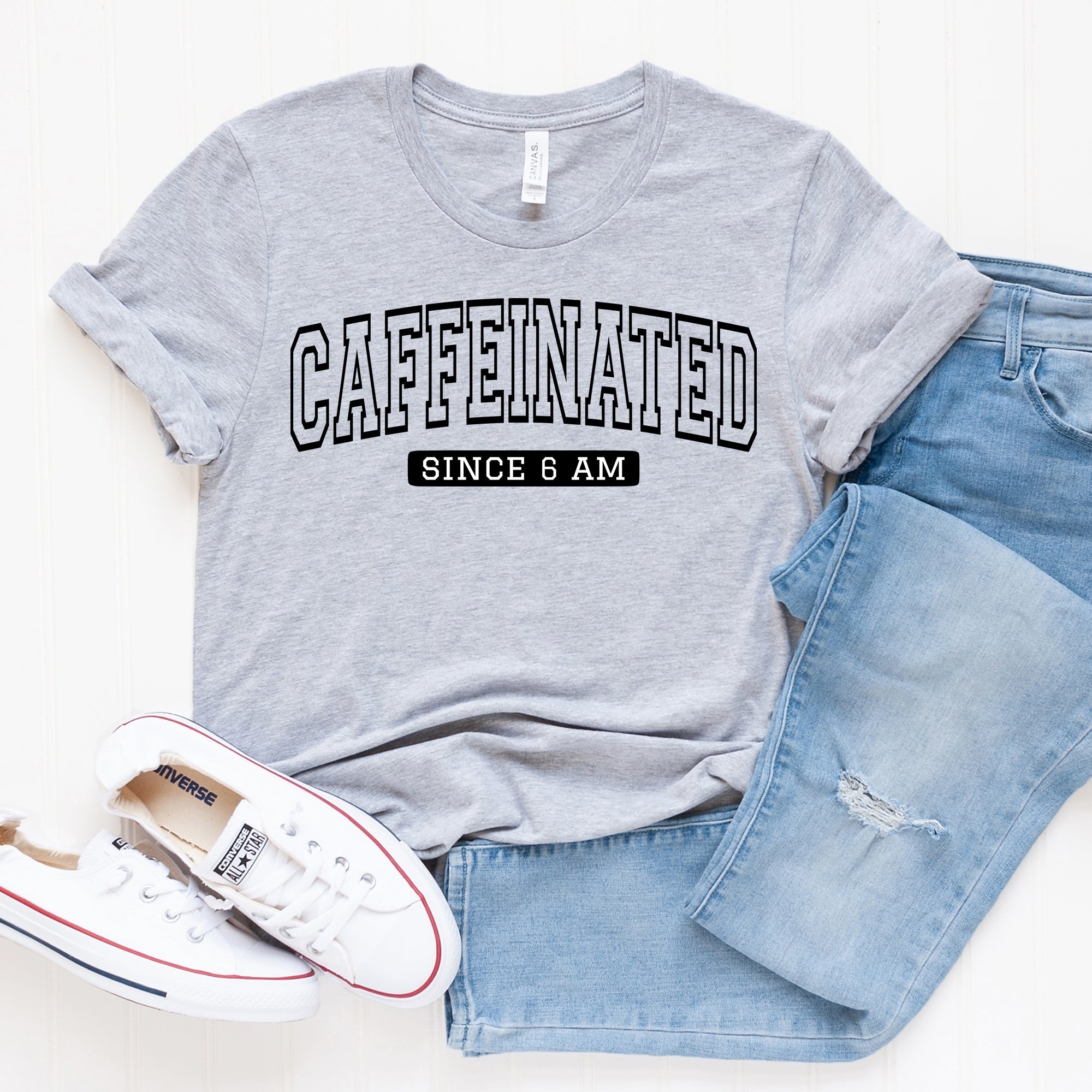 Caffeinated Since 6am | Short Sleeve Crew Neck