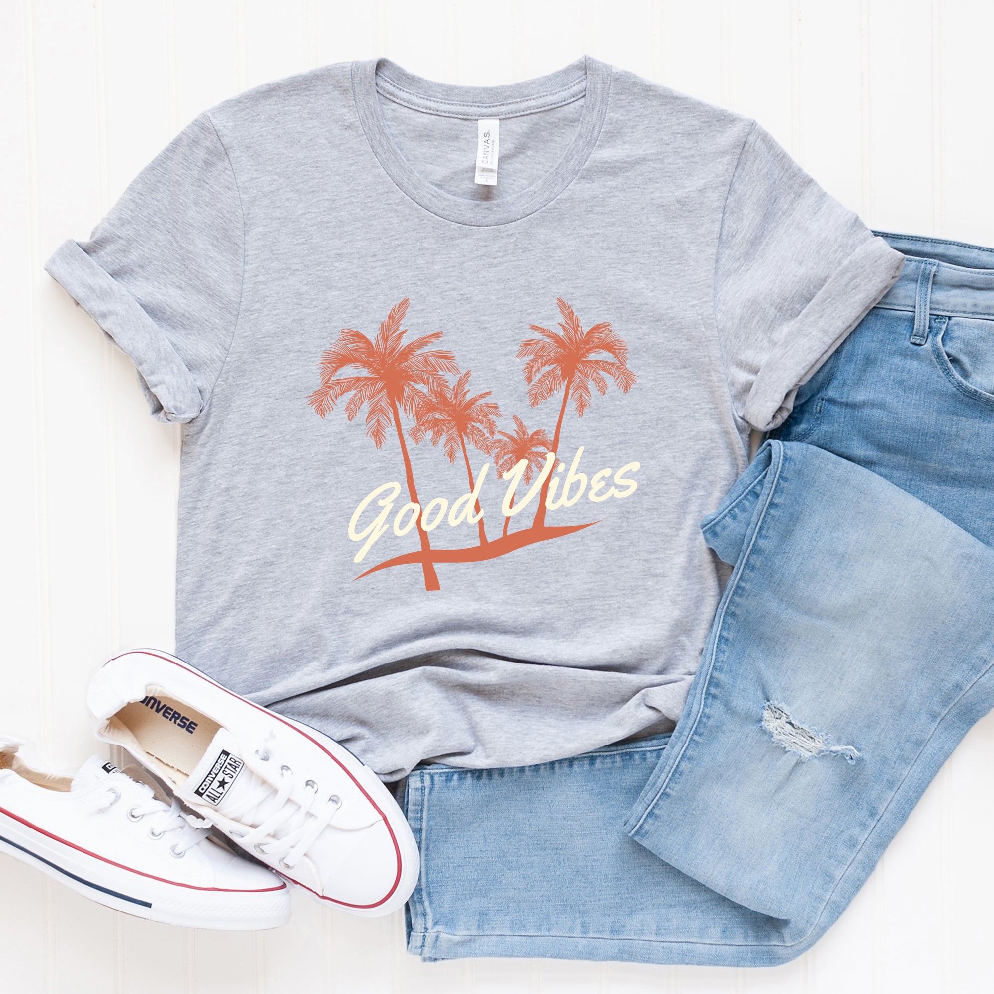 Good Vibes Palm Trees | Short Sleeve Graphic Tee