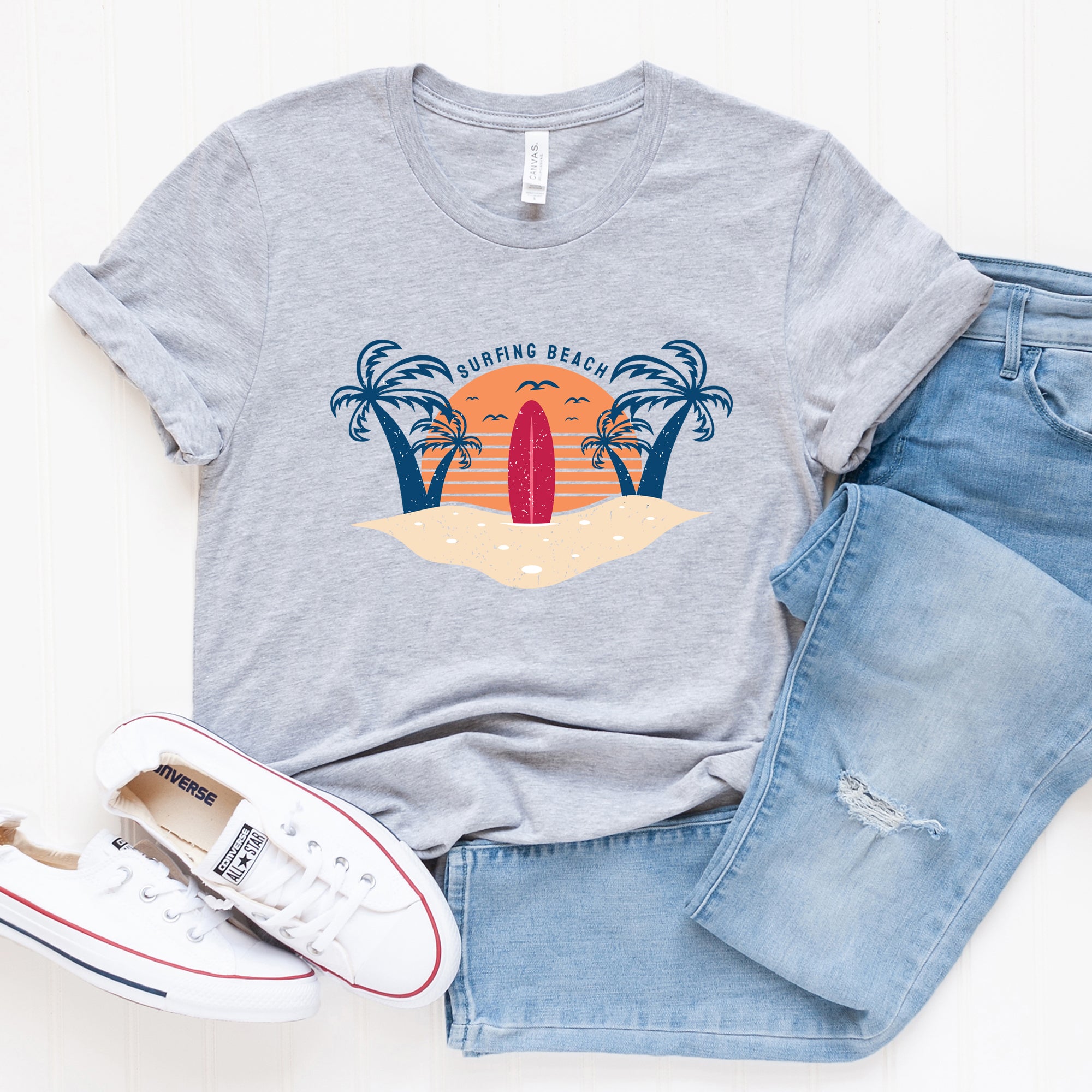 Surfing Beach | Short Sleeve Graphic Tee