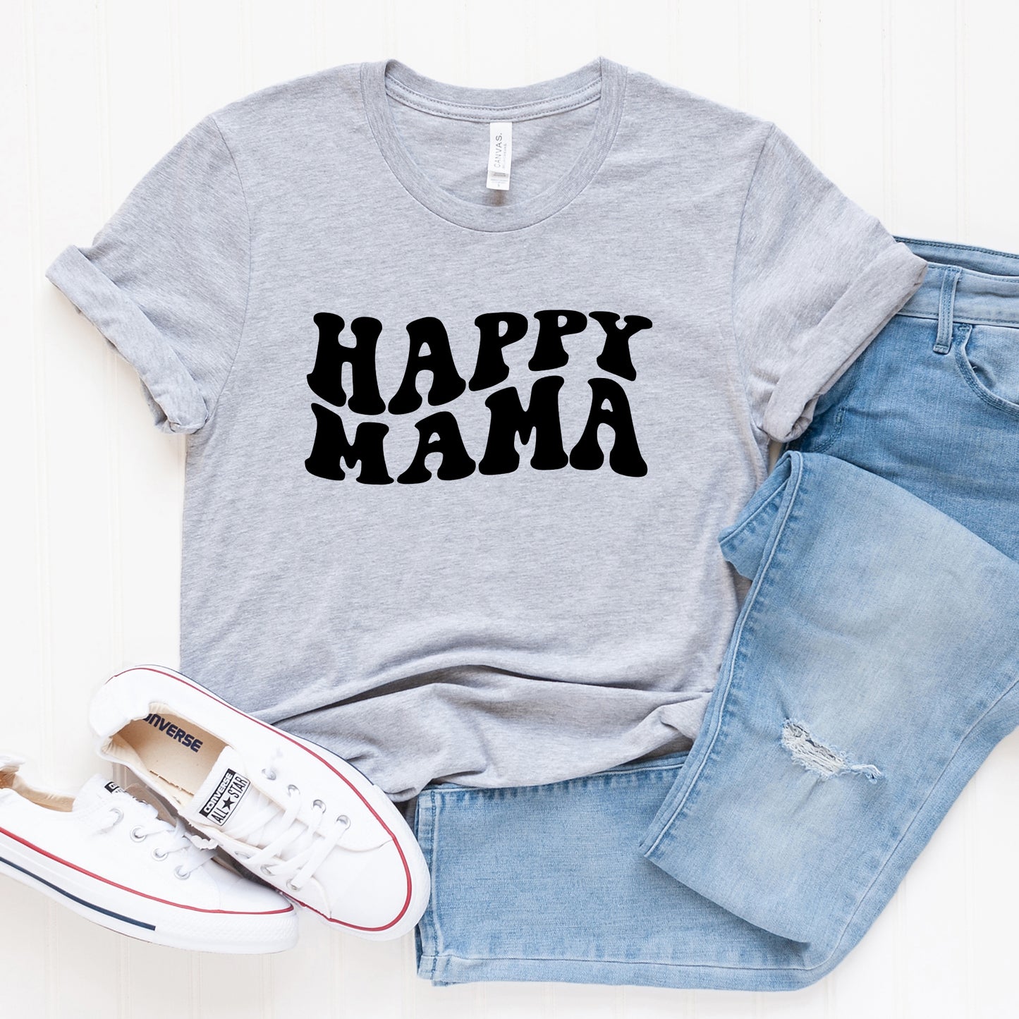 Happy Mama Wavy | Short Sleeve Graphic Tee