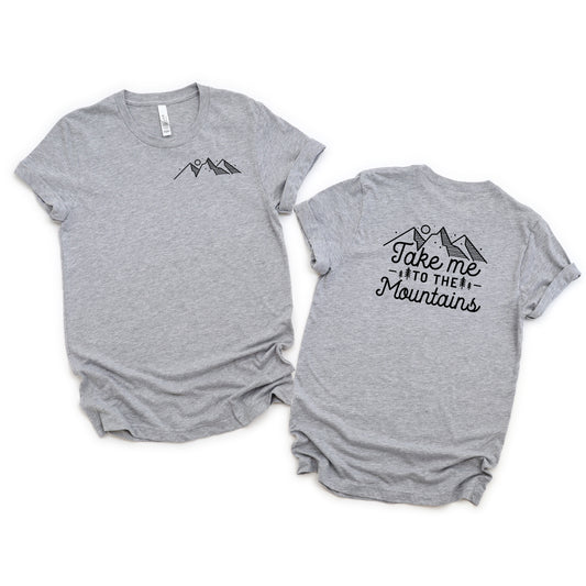 Take Me To The Mountains Landscape | Front & Back Short Sleeve Graphic Tee