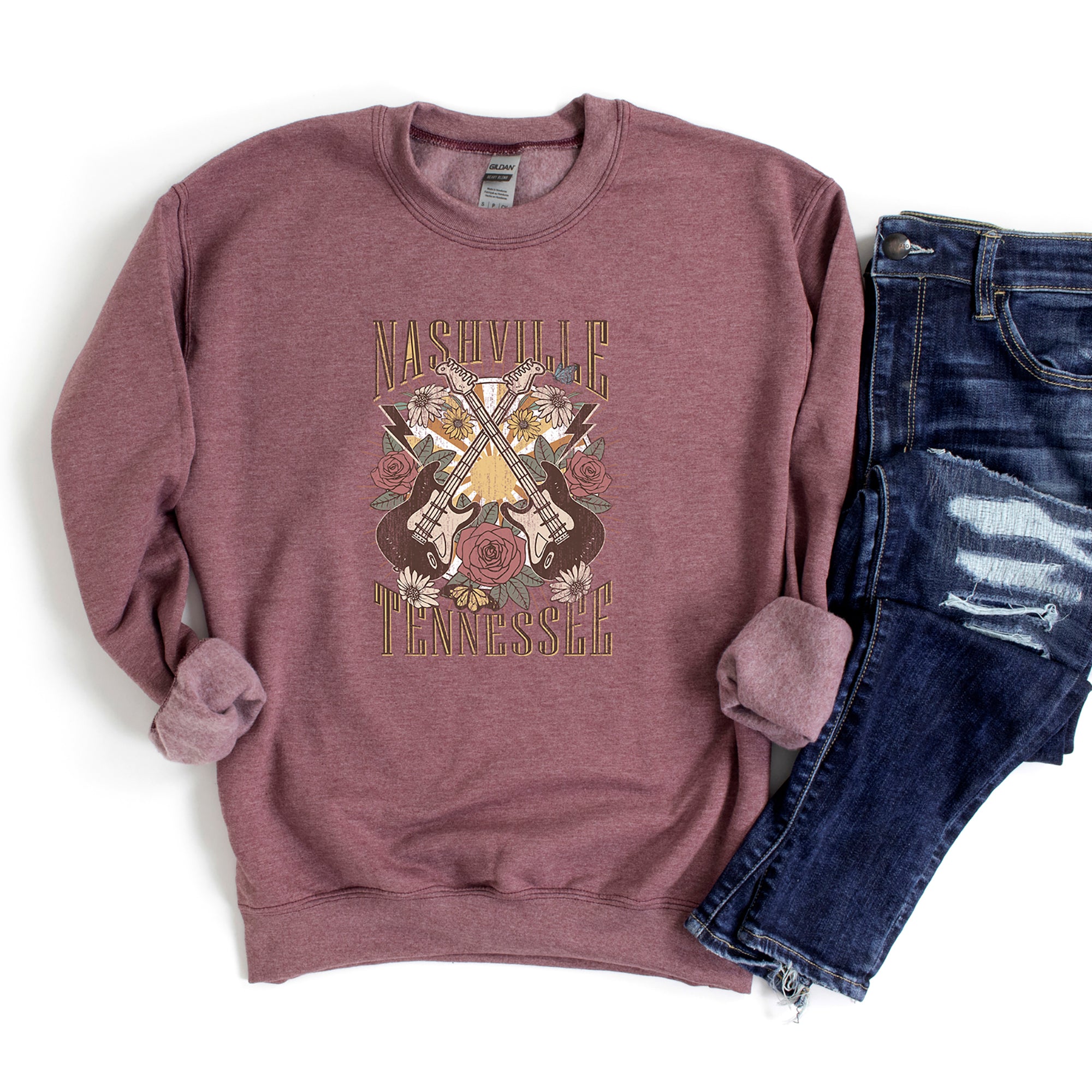Nashville Retro Flowers | Sweatshirt
