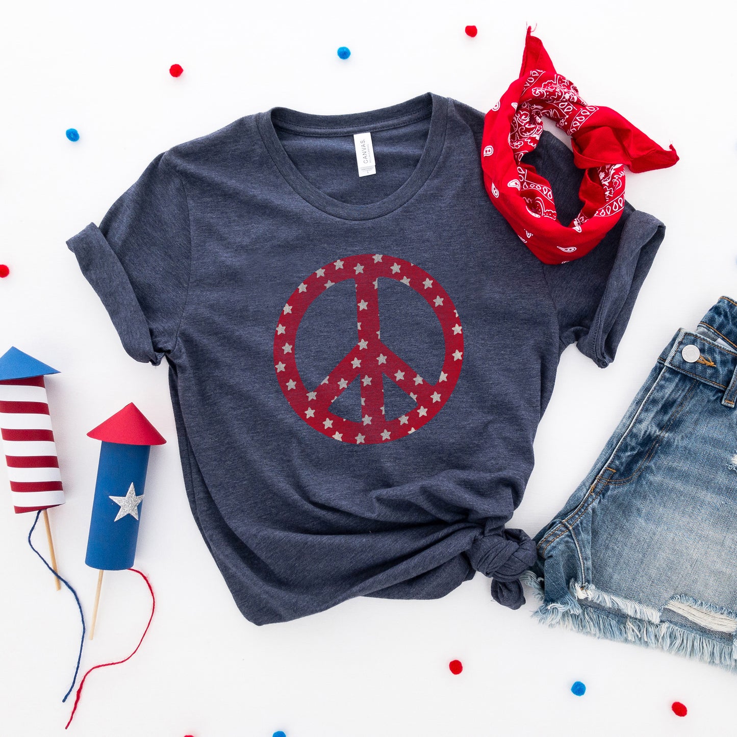 Patriotic Peace Sign | Short Sleeve Graphic Tee