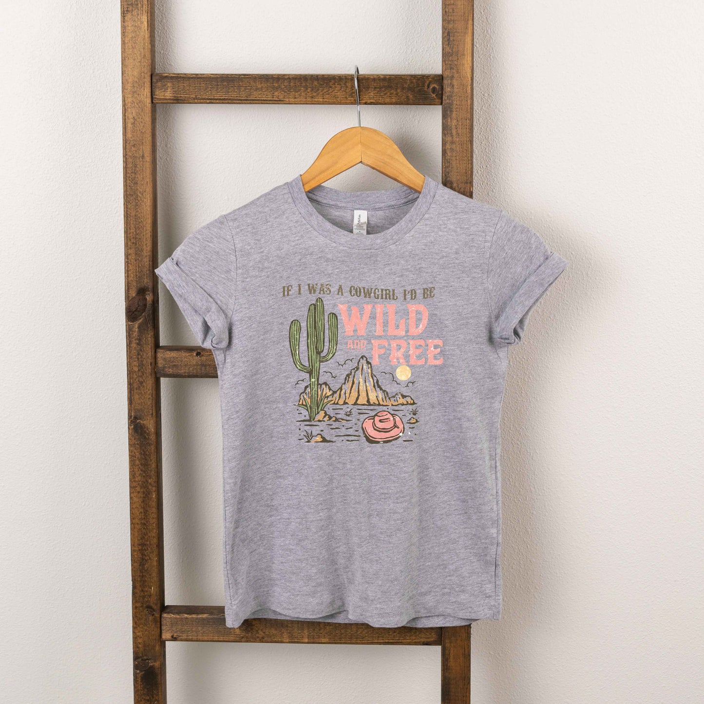 Retro Wild And Free Cowgirl | Youth Short Sleeve Graphic Tee