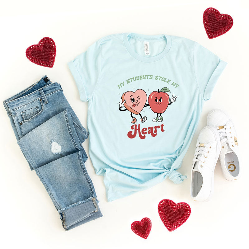 My Students Stole My Heart Cartoon | Short Sleeve Graphic Tee