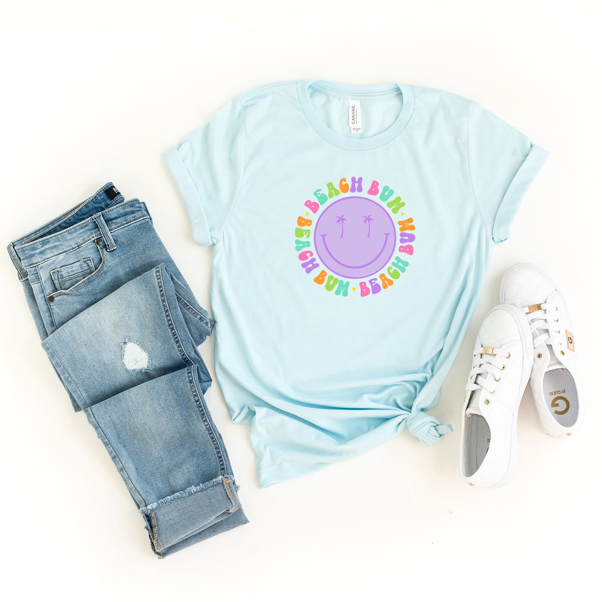 Beach Bum Circle Smiley | Short Sleeve Graphic Tee