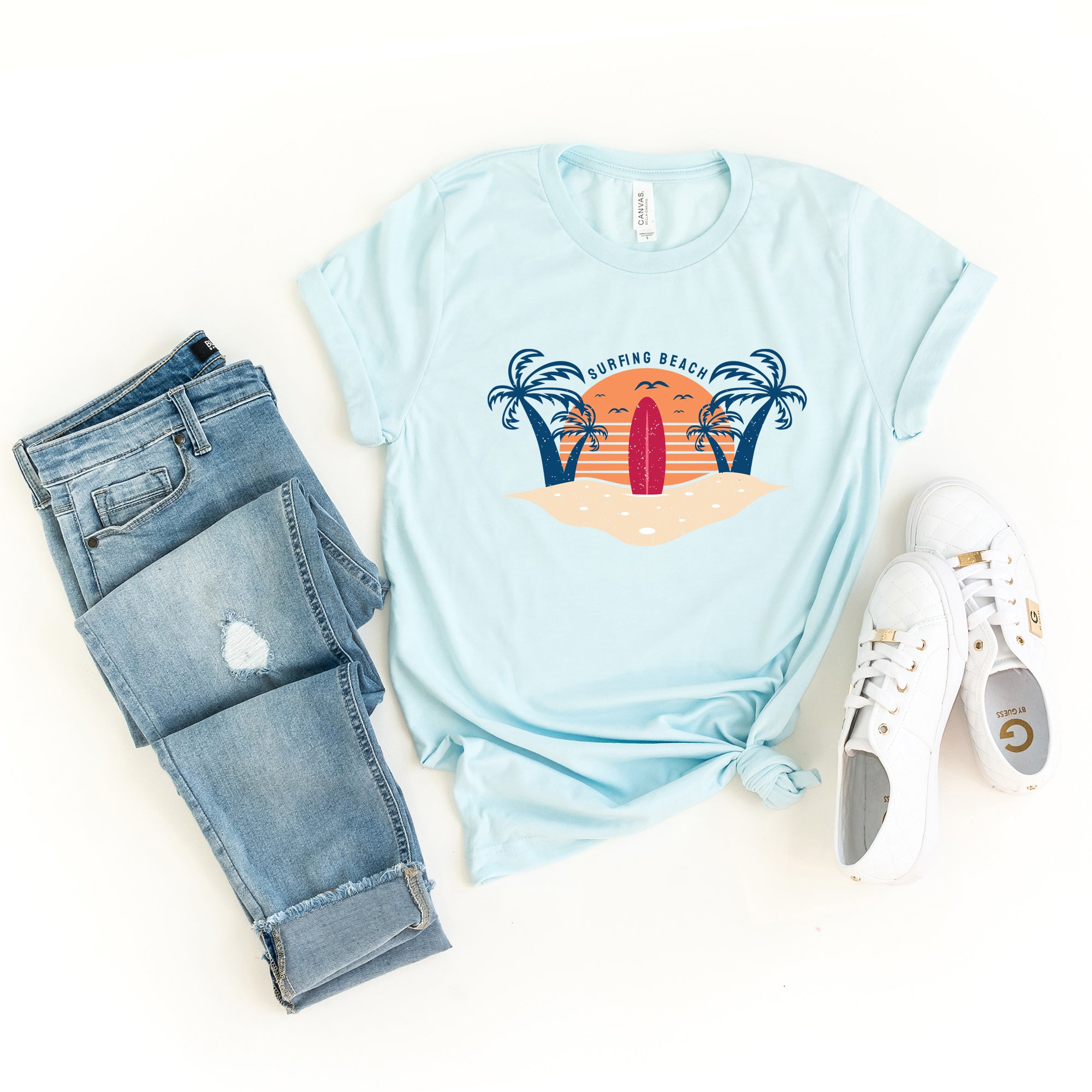 Surfing Beach | Short Sleeve Graphic Tee