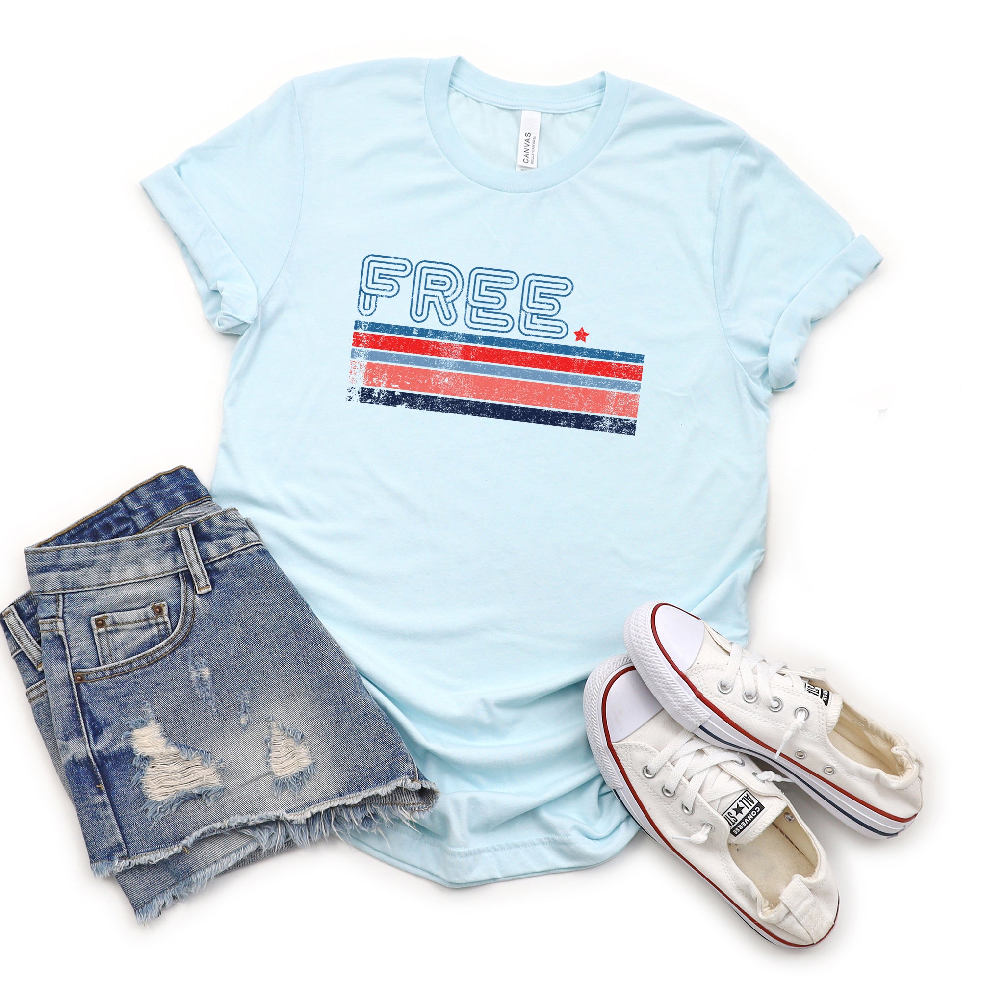 Free Stripes Retro | Short Sleeve Graphic Tee
