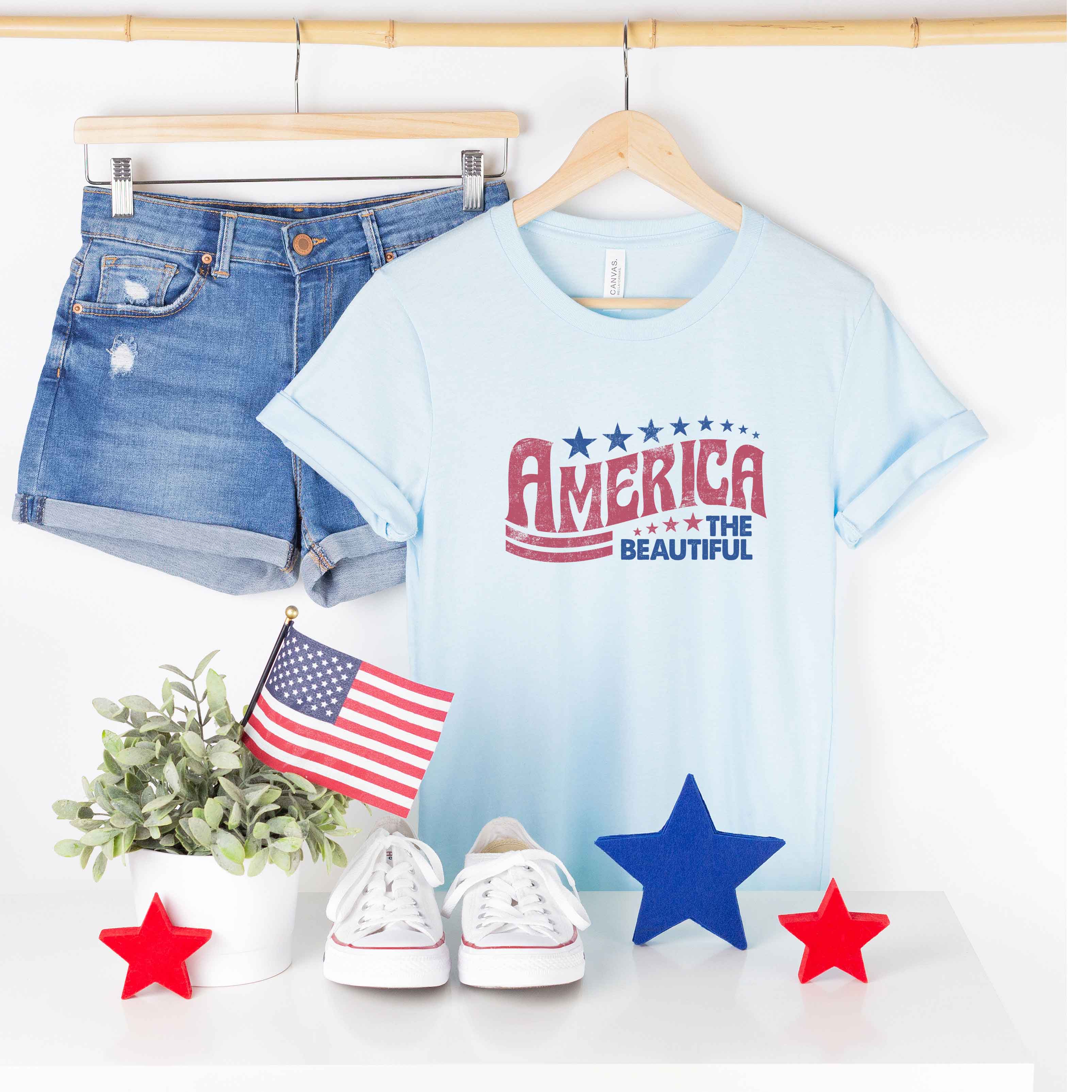 Retro America The Beautiful | Short Sleeve Graphic Tee