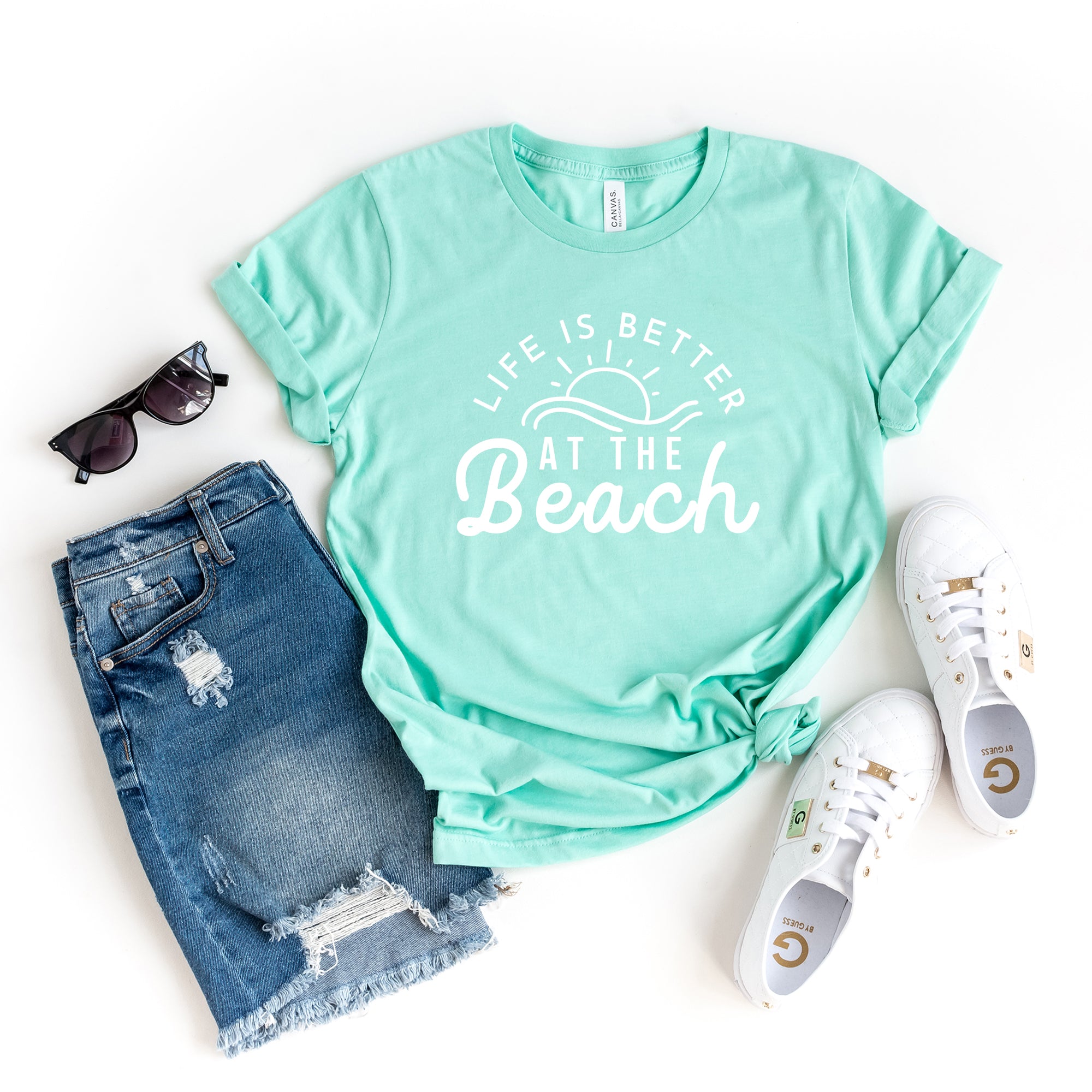 Life Is Better At The Beach Sun | Short Sleeve Graphic Tee