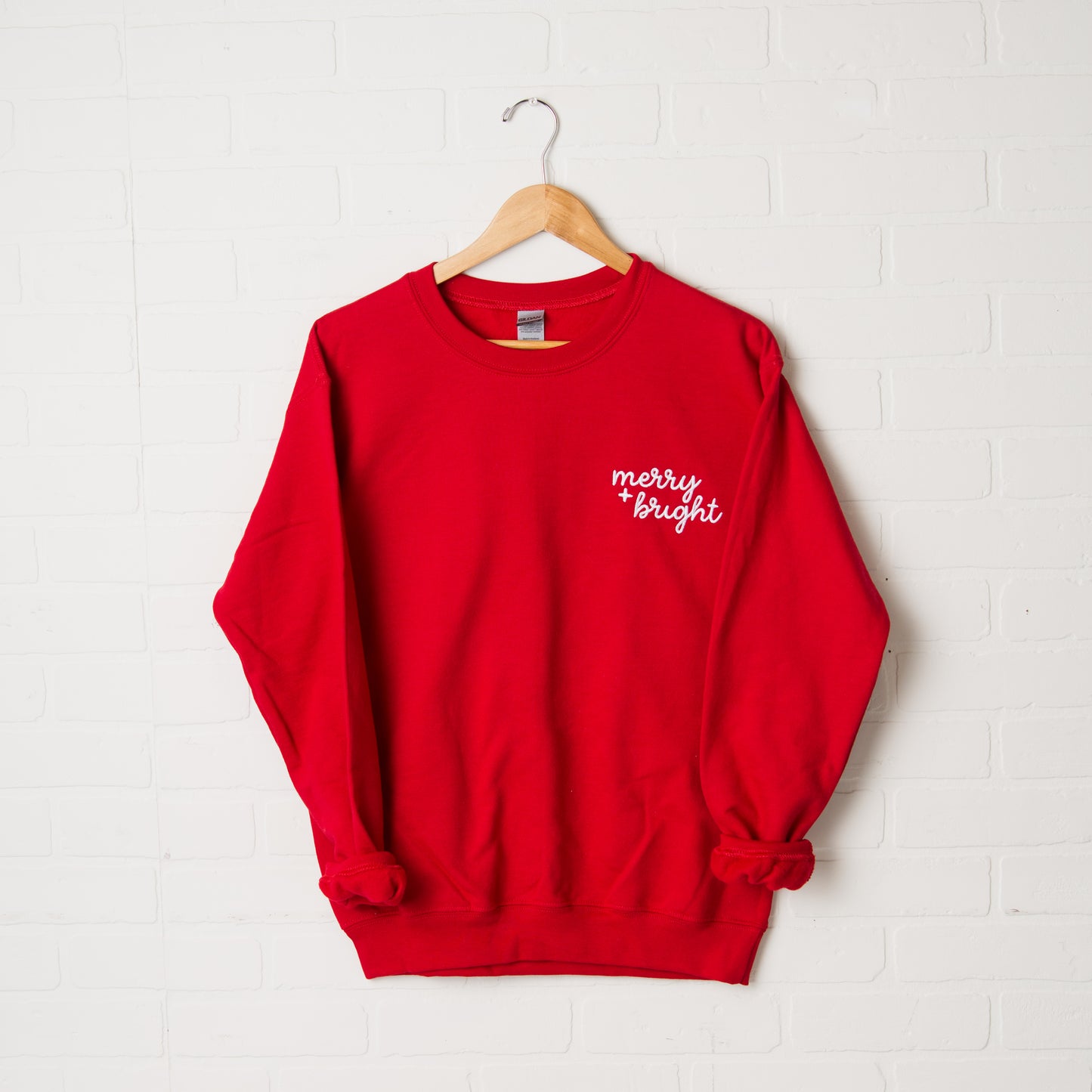 Embroidered Merry And Bright Cursive | Sweatshirt