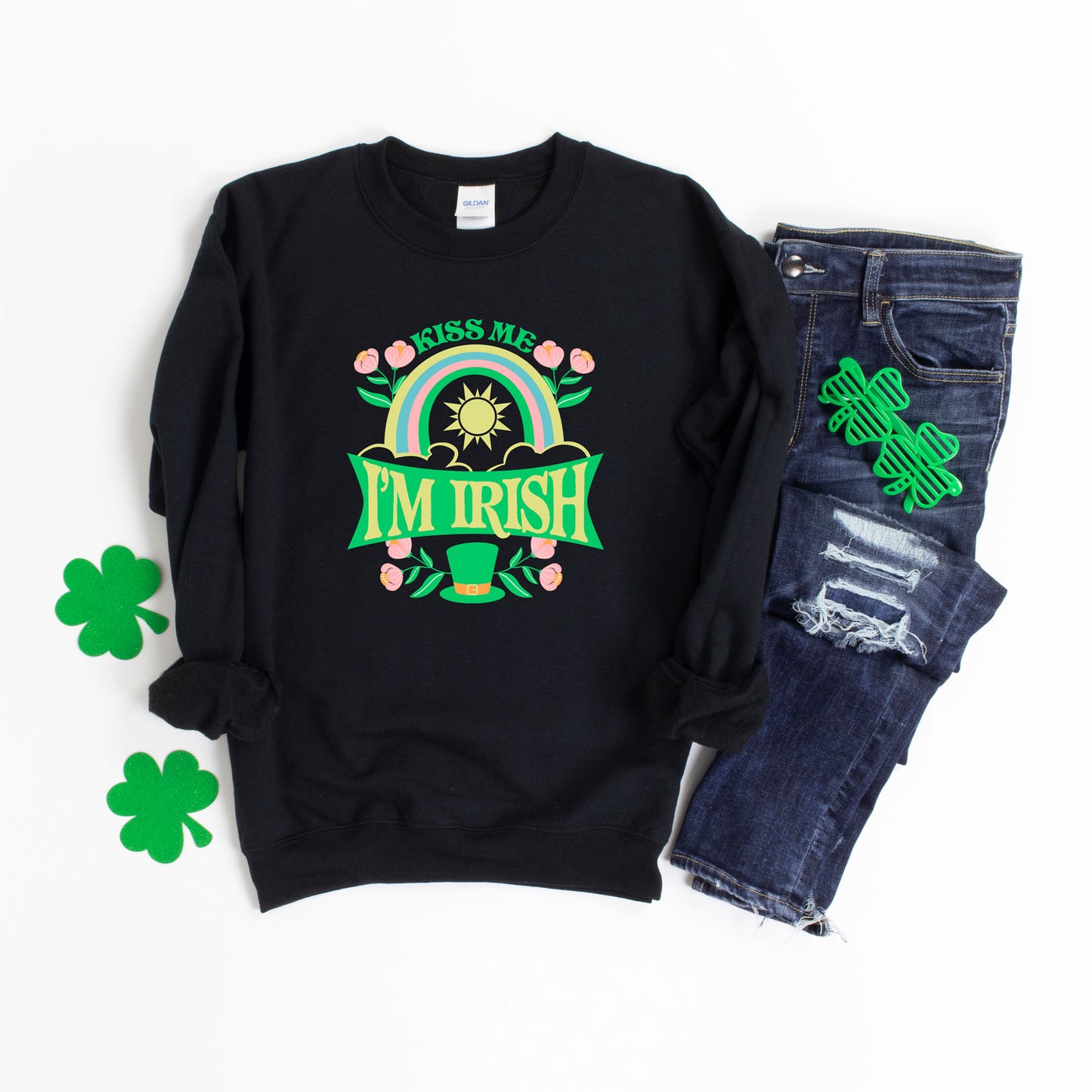 Kiss Me I'm Irish Rainbow | Sweatshirt